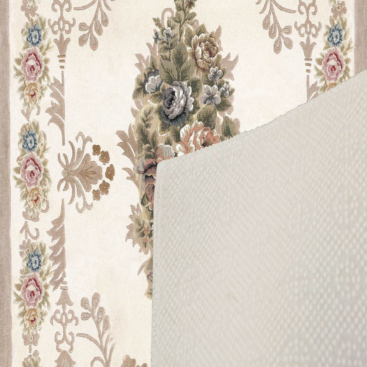 Covor hol EEXFAB674, 80x150 cm, forma dreptunghiulara, poliester, bej