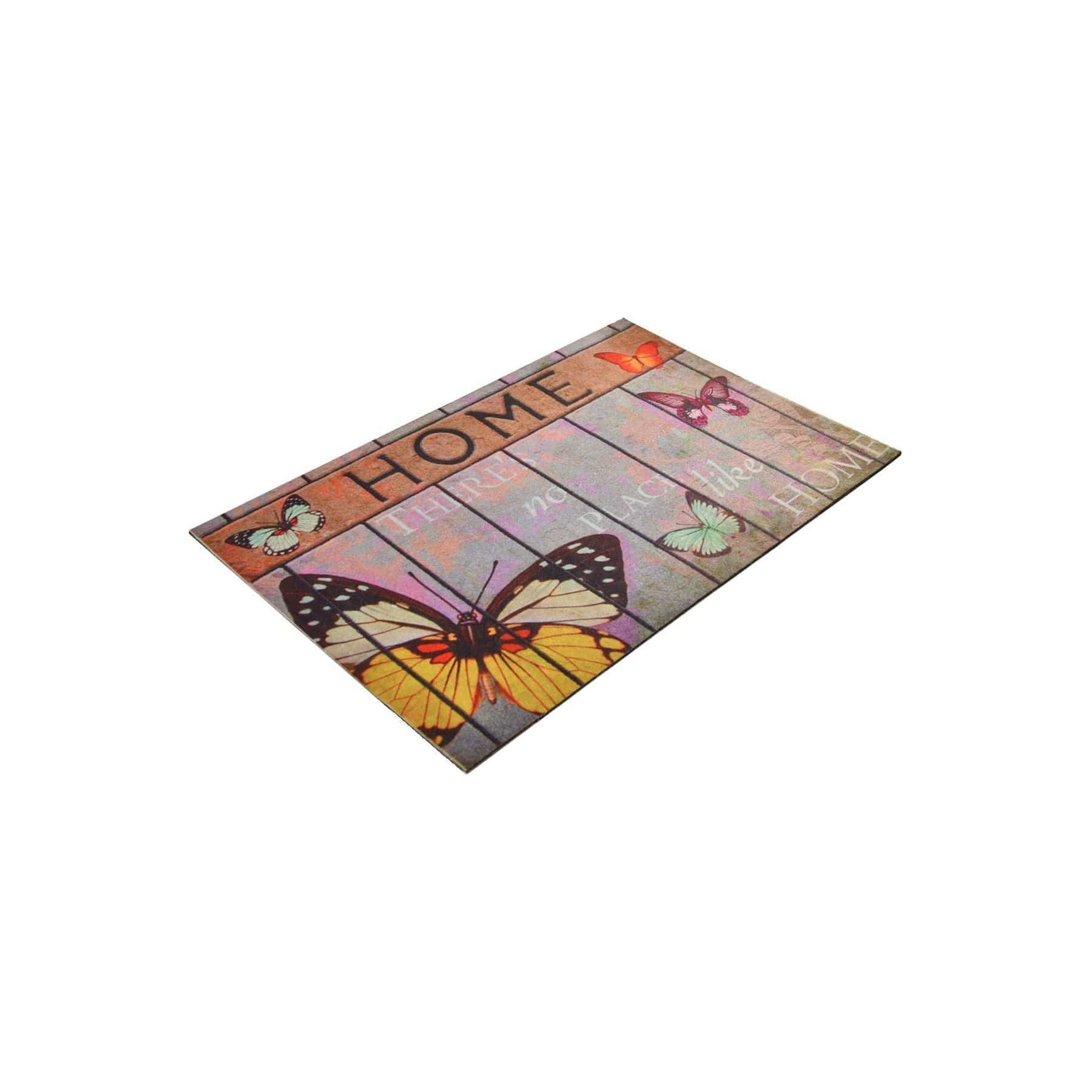 Covor intrare BUTTERFLY, 40x60 cm, forma dreptunghiulara, fibra de cocos/PVC, multicolor