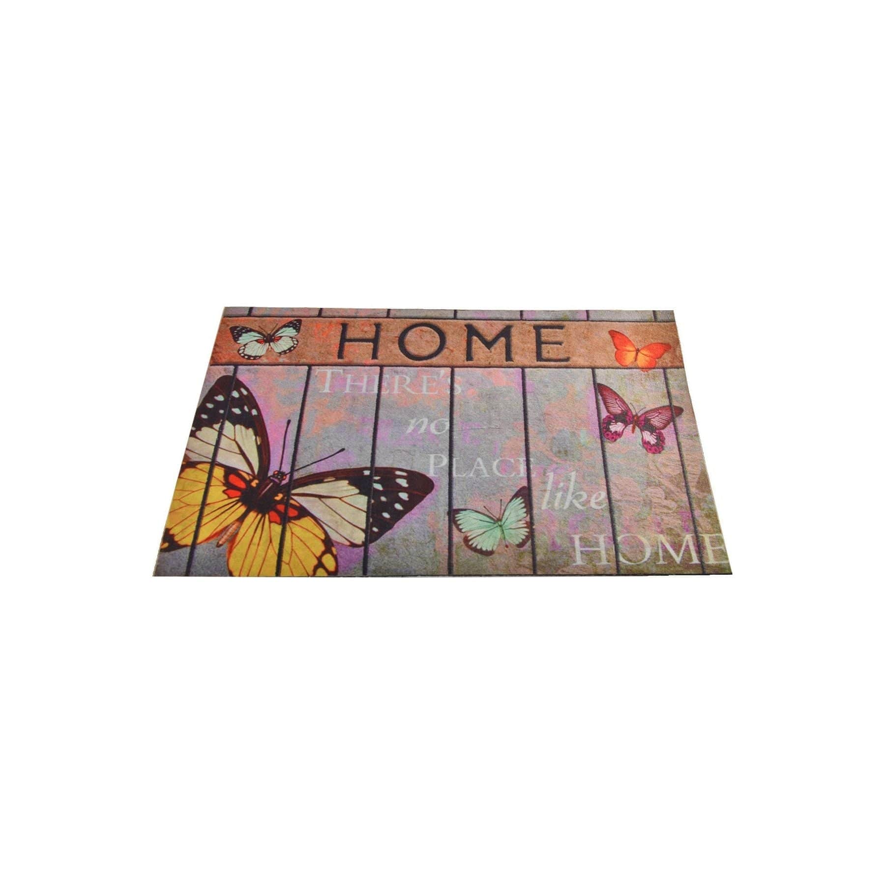 Covor intrare BUTTERFLY, 40x60 cm, forma dreptunghiulara, fibra de cocos/PVC, multicolor