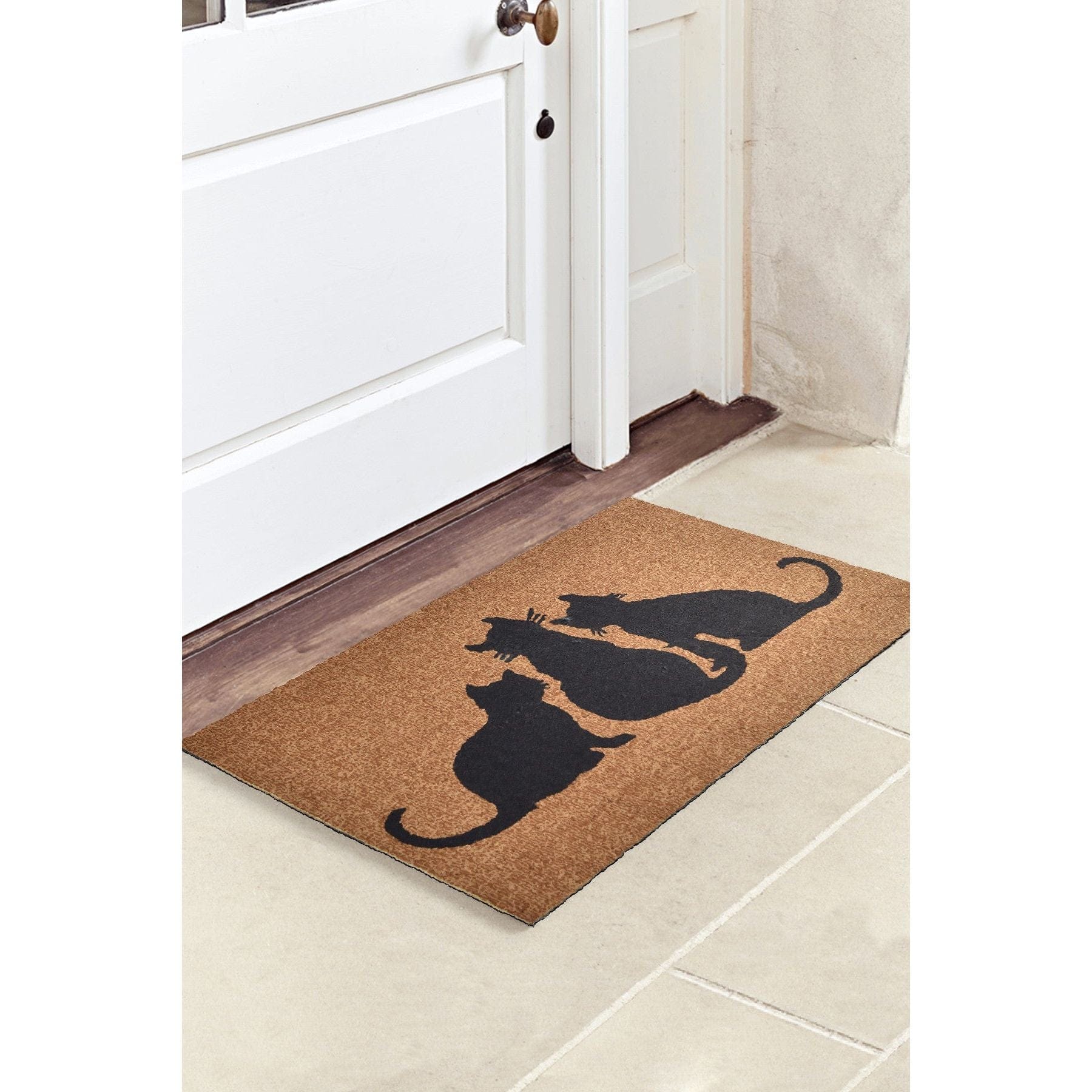 Covor intrare KEDILER, 40x60 cm, forma dreptunghiulara, PVC, maro/negru