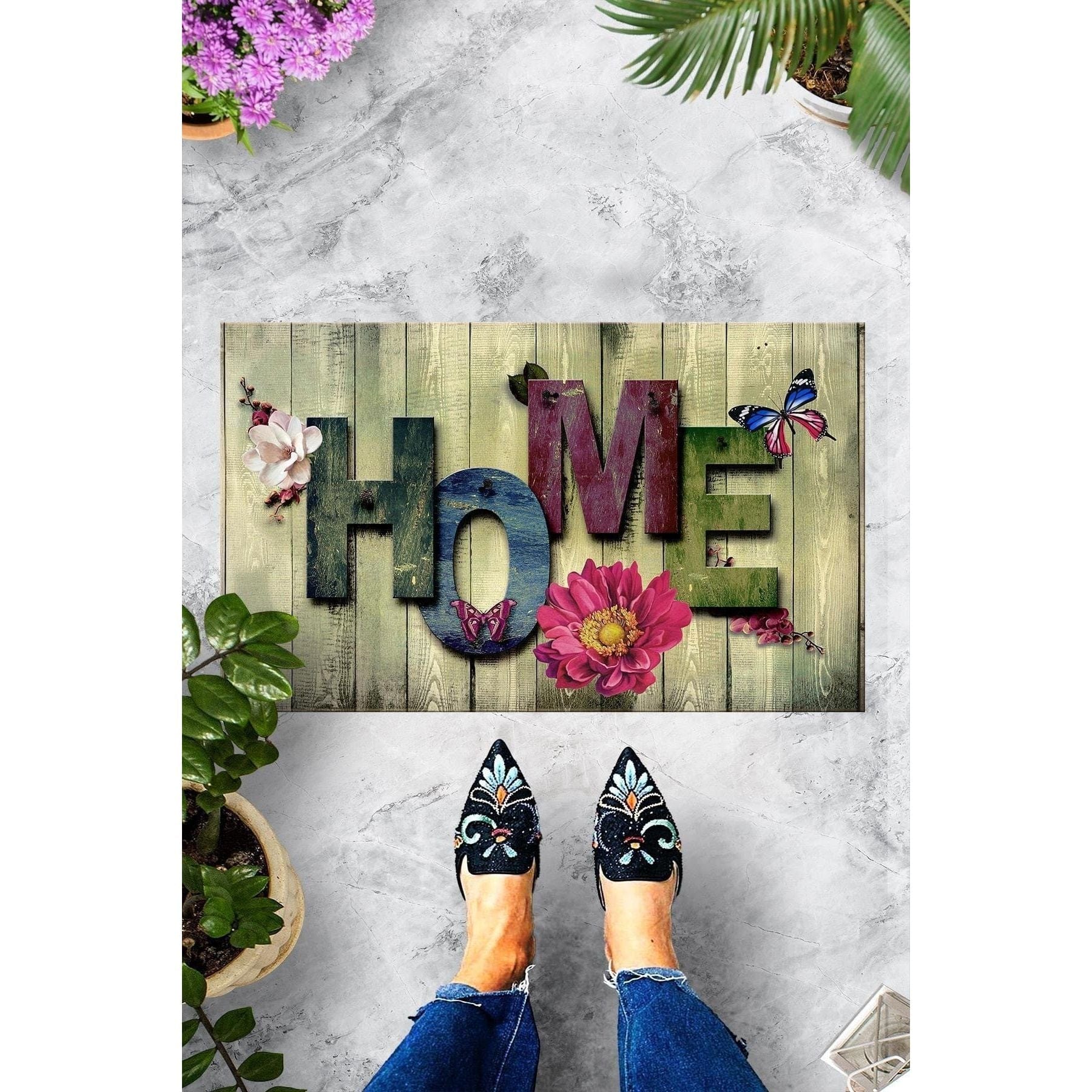 Covor intrare SAGOMATO, 40x60 cm, forma dreptunghiulara, PVC, multicolor