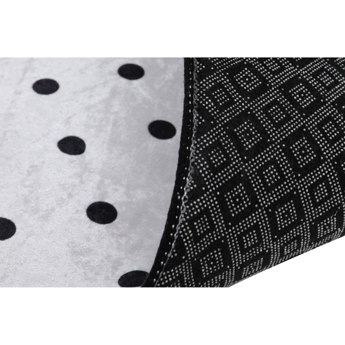 Covor MARTIN, 120x180 cm, forma dreptunghiulara, poliester/tesatura de catifea, negru/alb