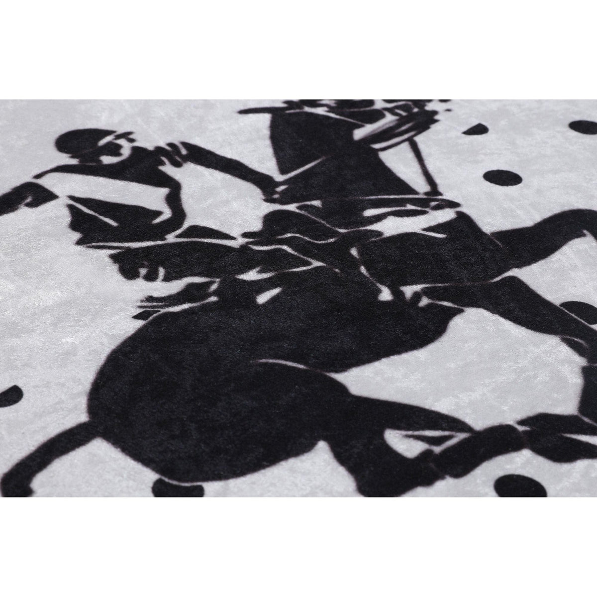 Covor MARTIN, 120x180 cm, forma dreptunghiulara, poliester/tesatura de catifea, negru/alb