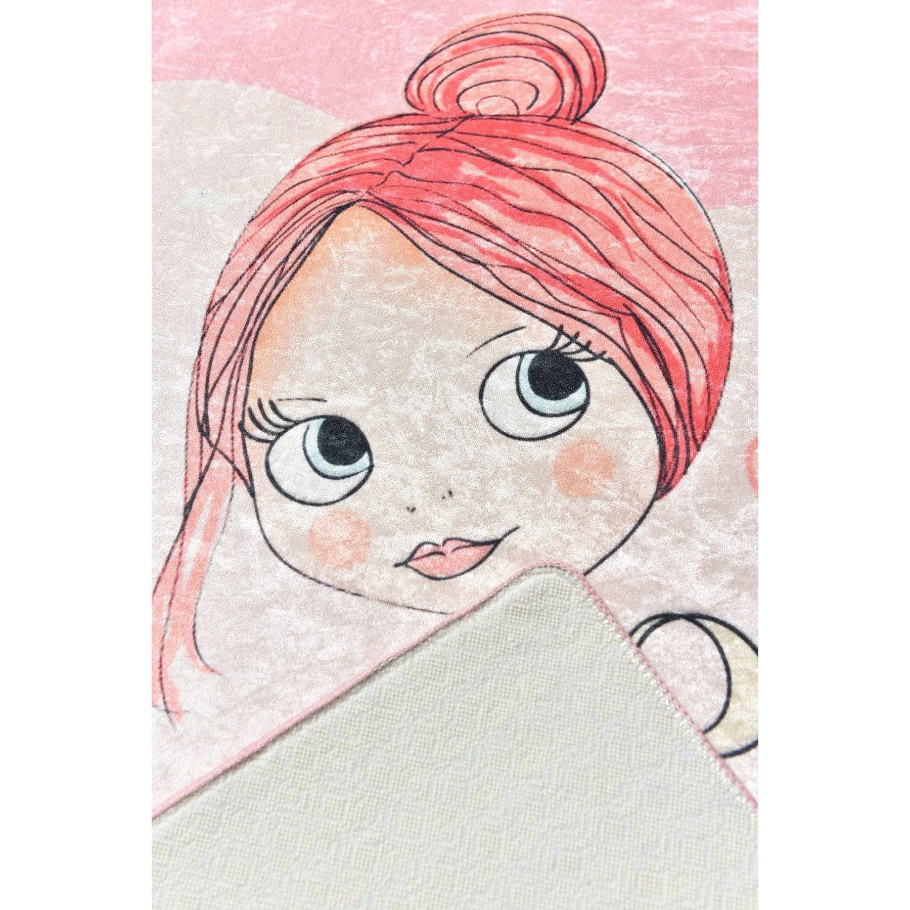 Covor PRETTY, 100x160 cm, forma dreptunghiulara, poliester/stofa catifelata, roz