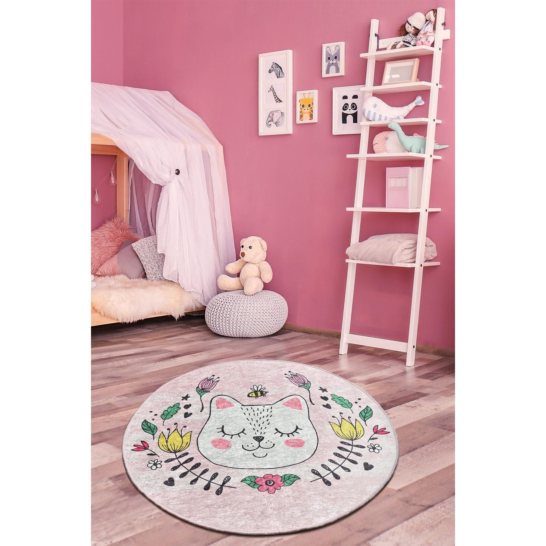 Covor SOPHIE, 200x200 cm, forma rotunda, poliester/stofa catifelata, multicolor