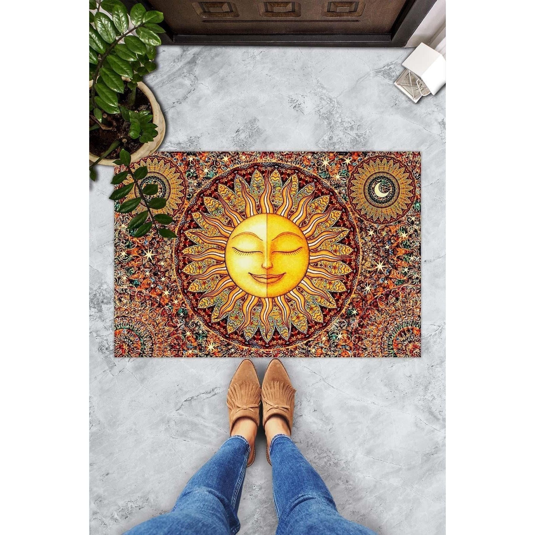 Covoras HAPPY SUN, 40x60 cm, forma dreptunghiulara, fibra de cocos/PVC, multicolor