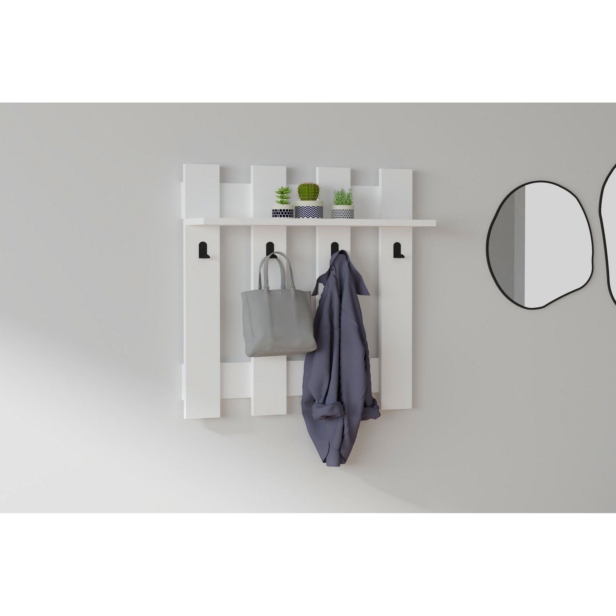 Cuier CARINA, alb, PAL melaminat, 70x18x70 cm