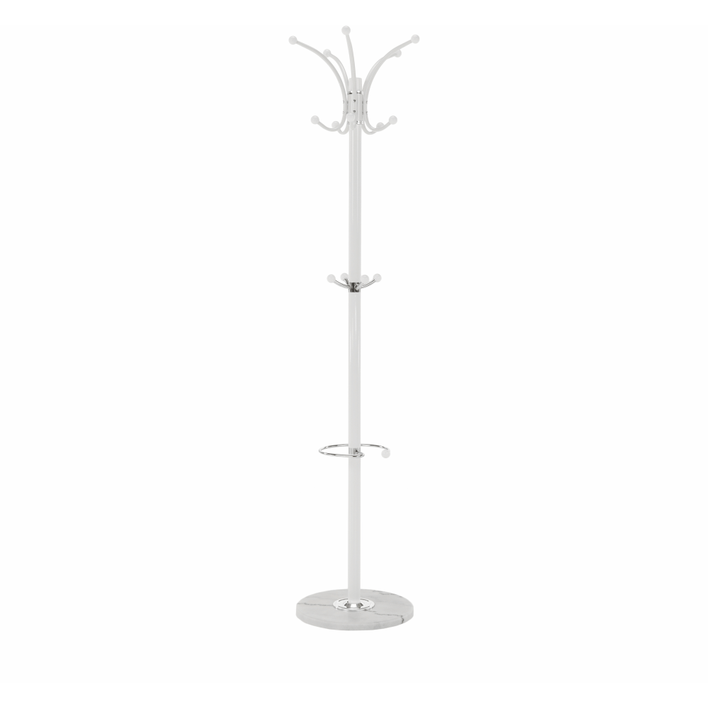 Cuier pom ALAN NEW, alb, metal/marmura, 37x175 cm