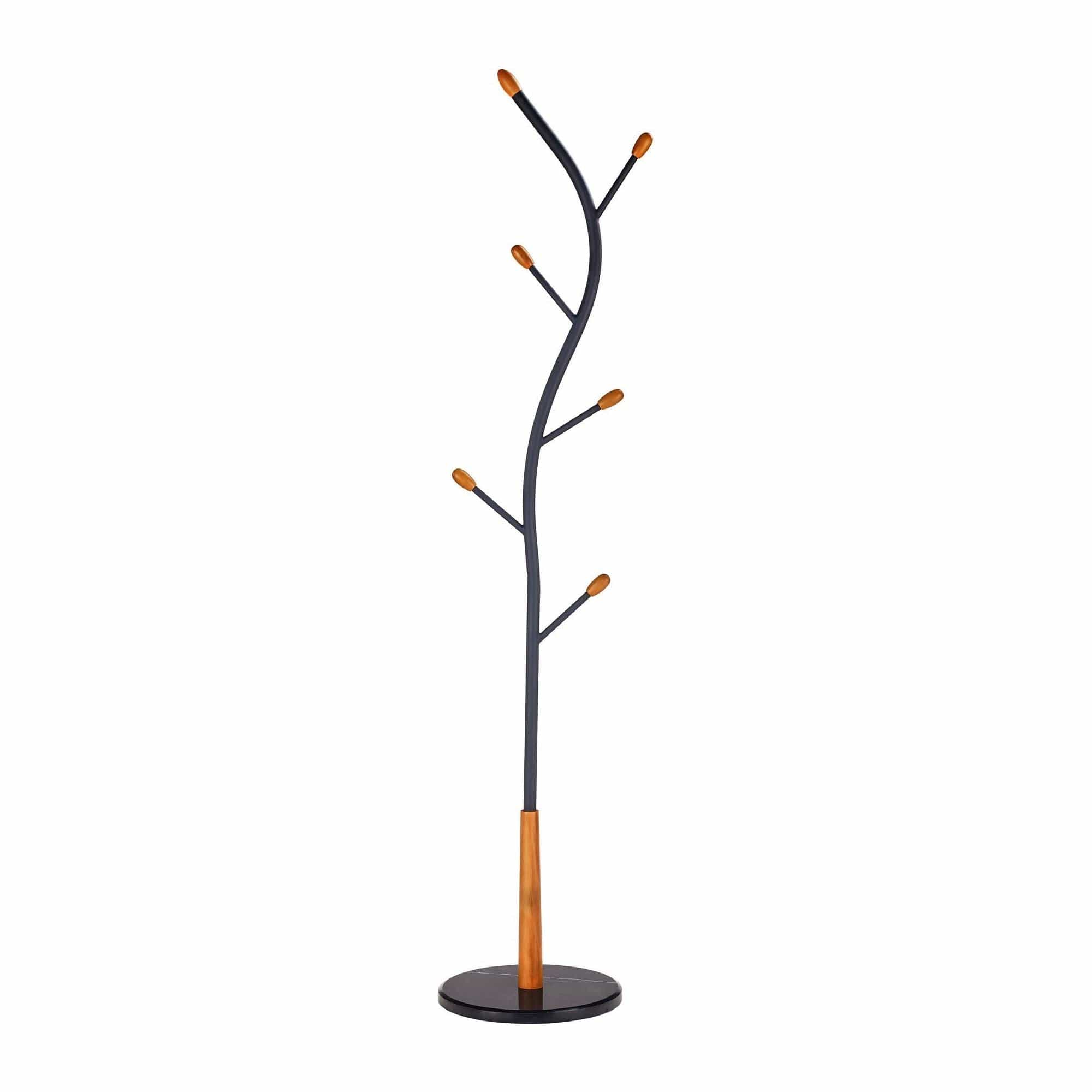 Cuier pom W45, negru, otel/lemn, 38x186 cm