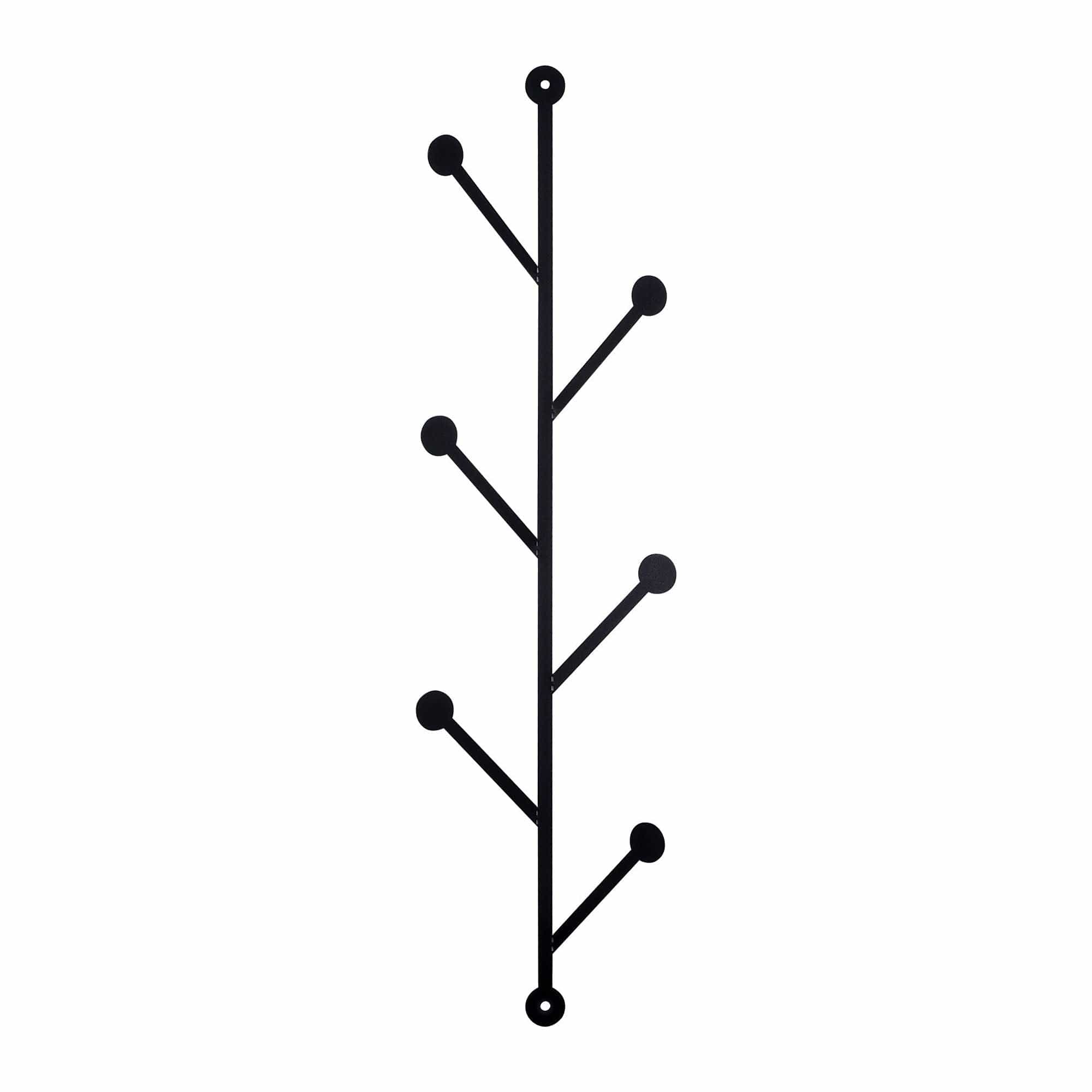Cuier ROD 2, negru, metal, 25x94 cm