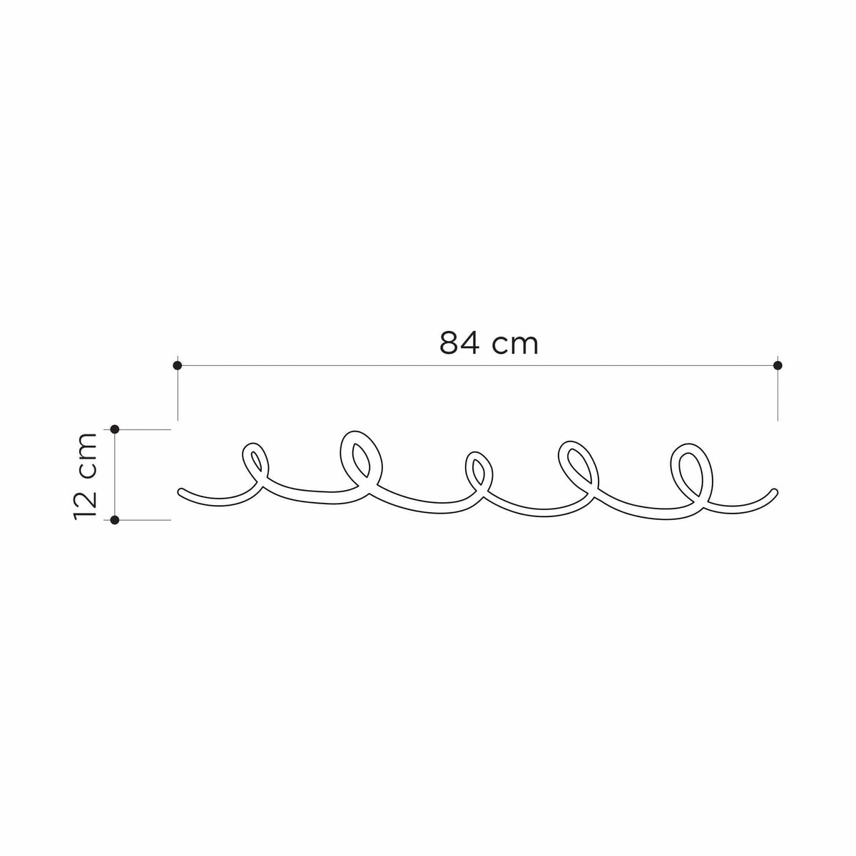 Cuier SING, negru, metal, 22x5x94 cm
