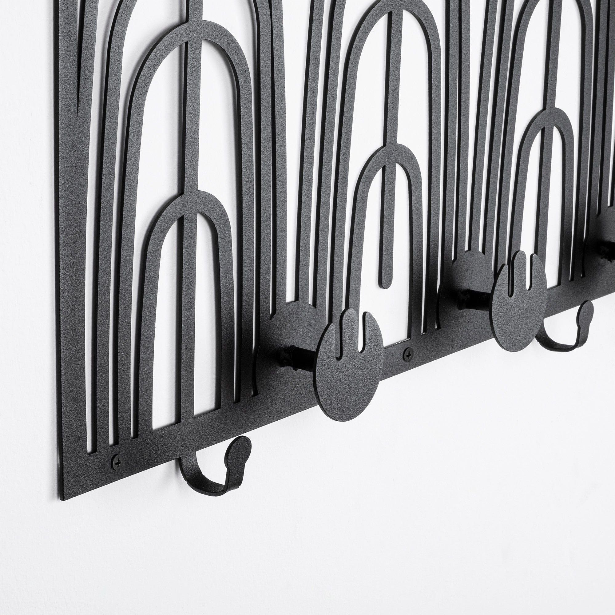 Cuier WSH-013, negru, metal, 70x3x27 cm
