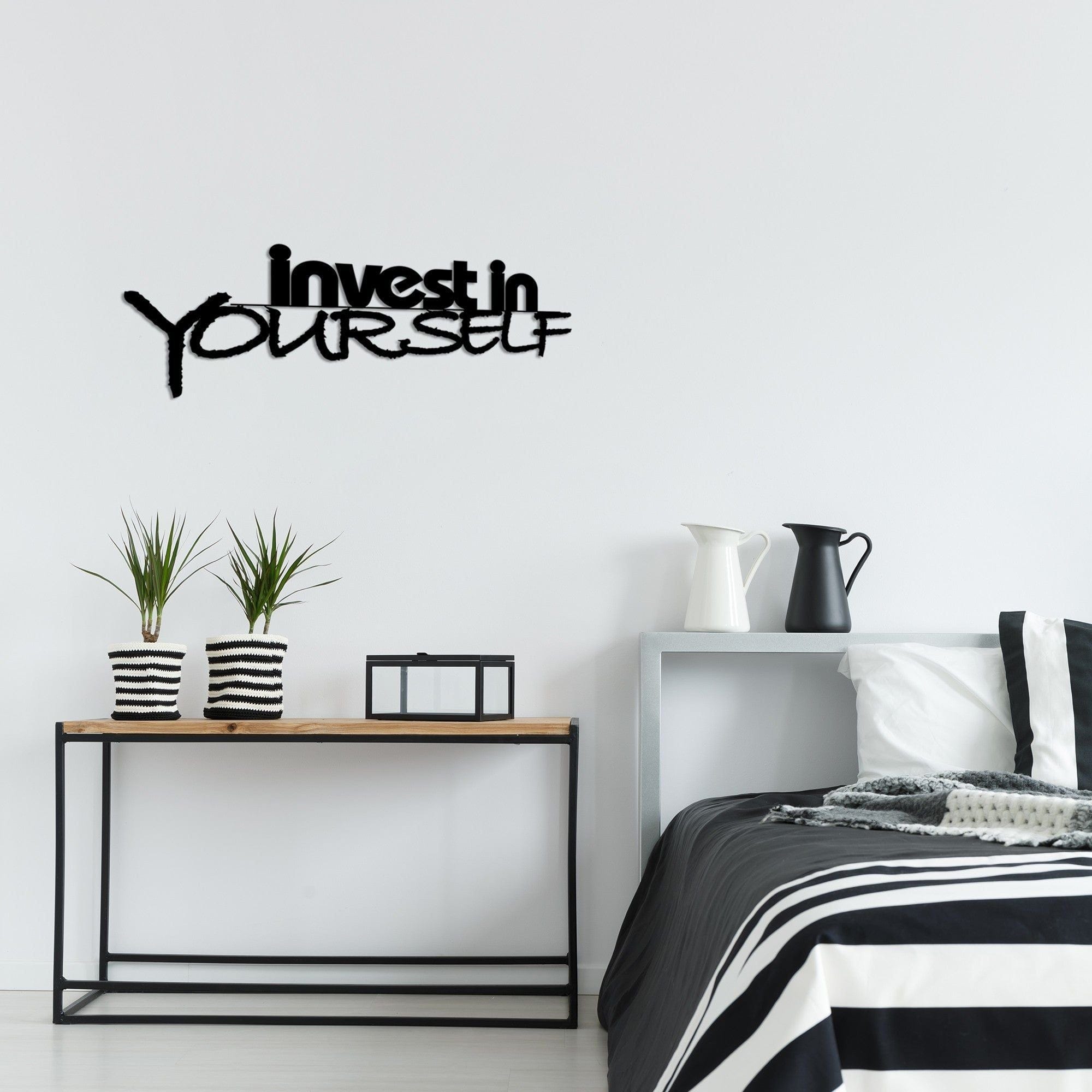 Decoratiune perete 538TNL1103, negru, metal, 75x28 cm