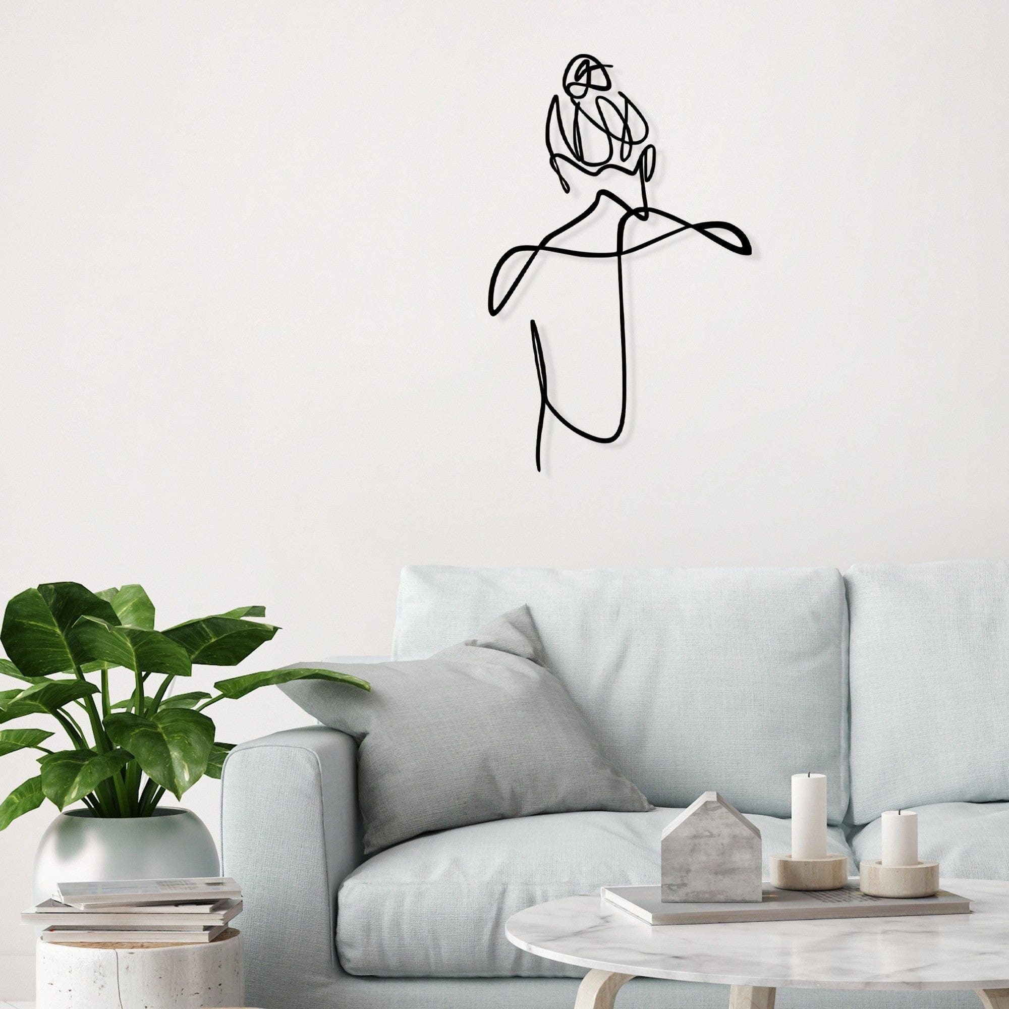 Decoratiune perete 575TNL1129, negru, metal, 39x61 cm