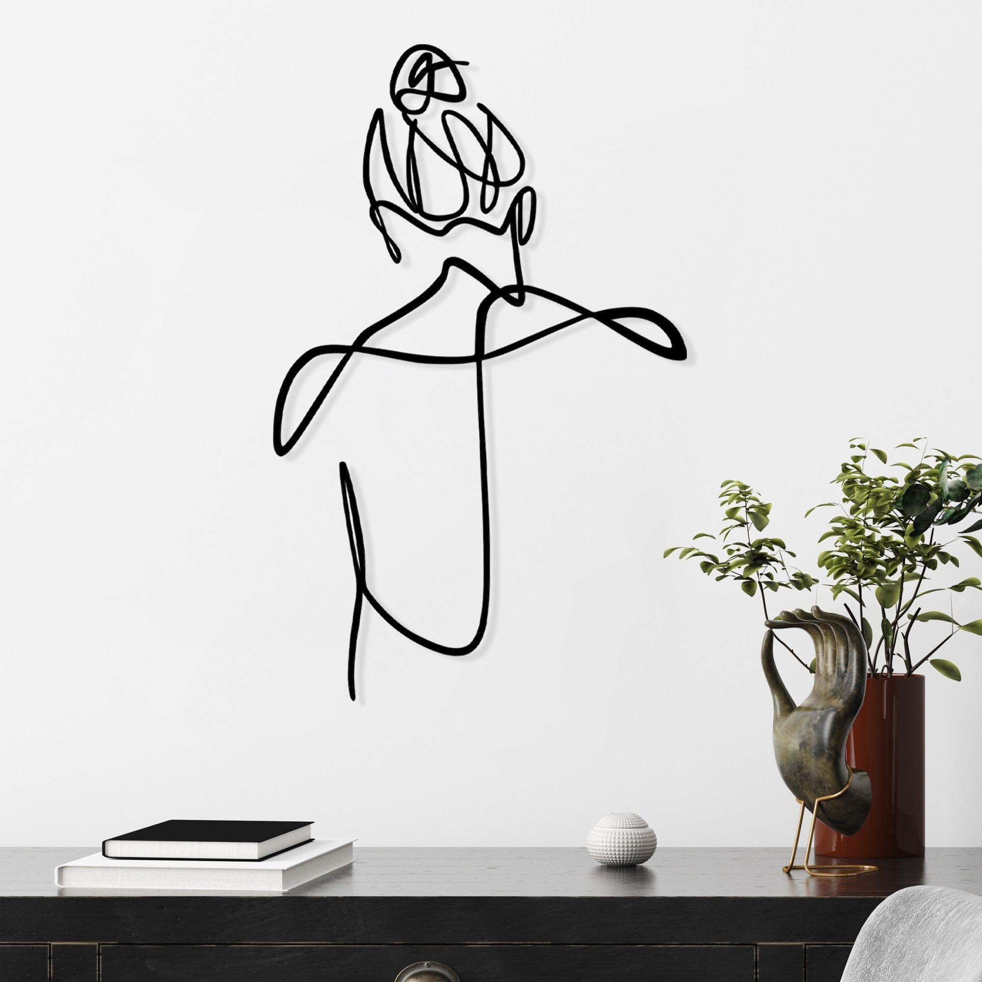 Decoratiune perete 575TNL1129, negru, metal, 39x61 cm