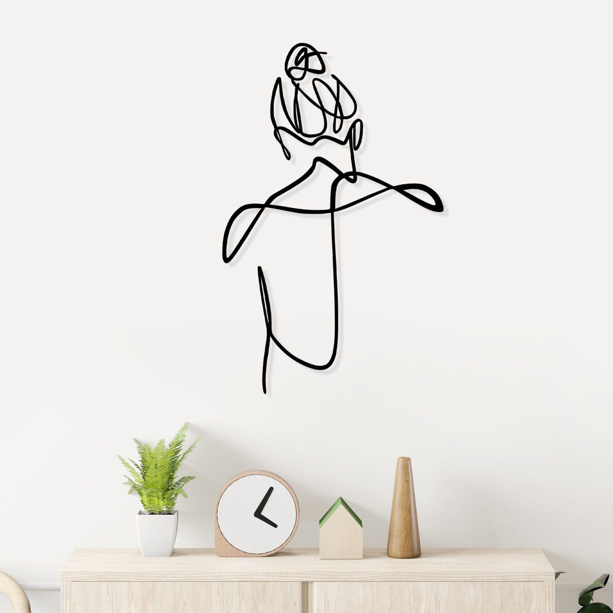 Decoratiune perete 575TNL1129, negru, metal, 39x61 cm