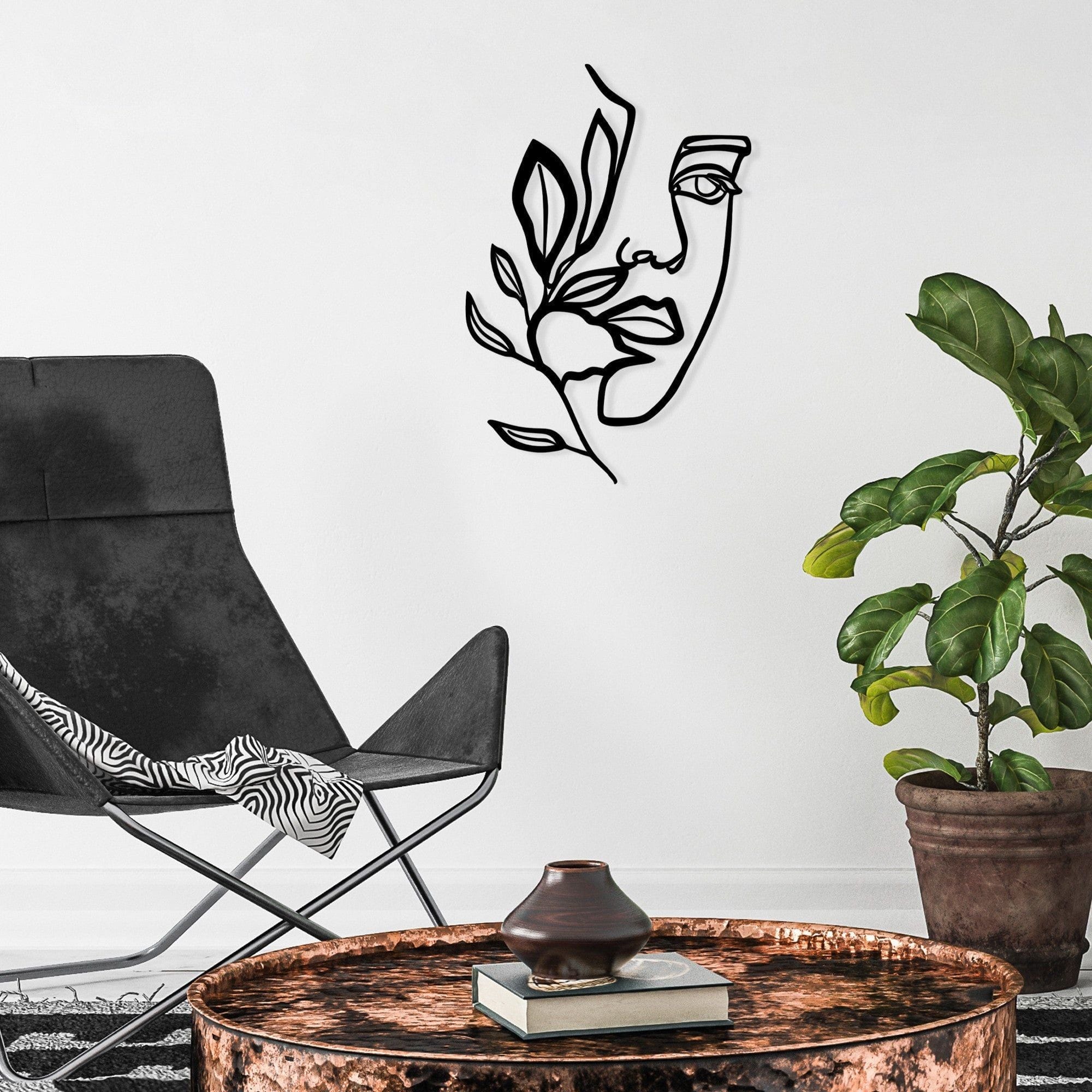 Decoratiune perete 575TNL1130, negru, metal, 39x57 cm