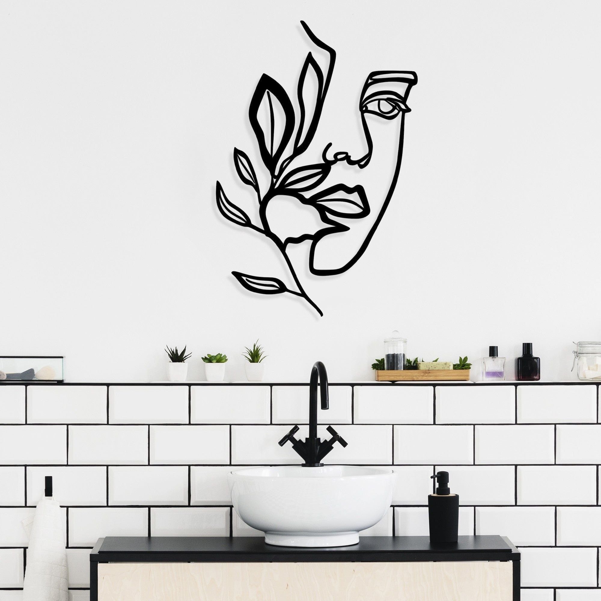 Decoratiune perete 575TNL1130, negru, metal, 39x57 cm