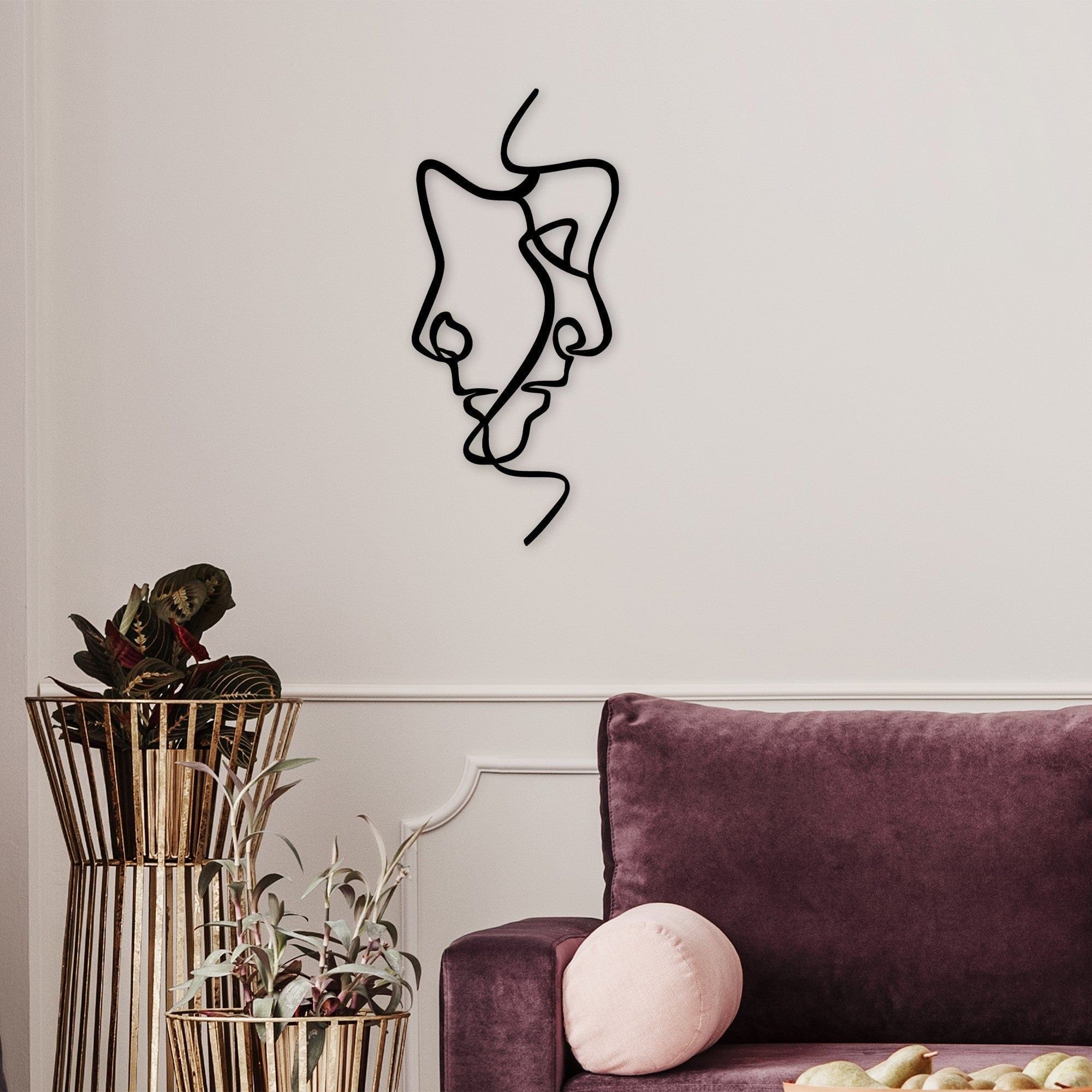 Decoratiune perete 891TNL1937, negru, metal, 40x73 cm
