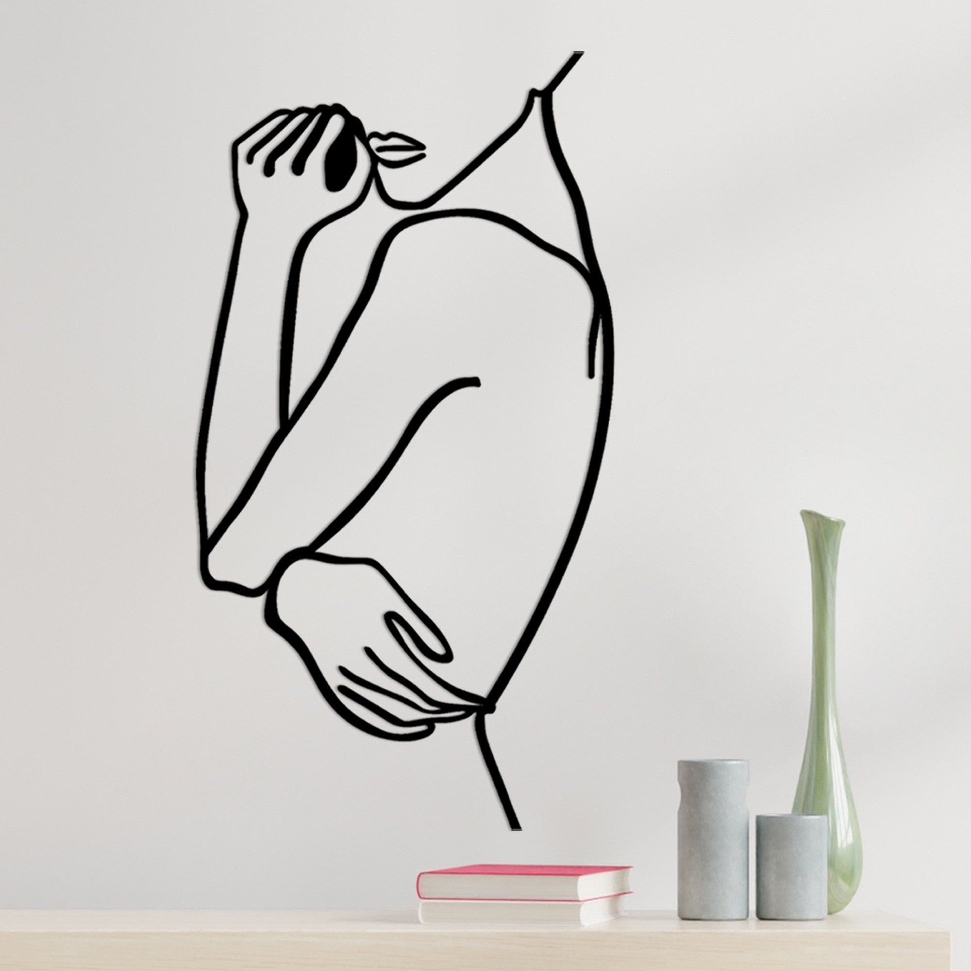 Decoratiune perete 891TNL1981, negru, metal, 38x70 cm