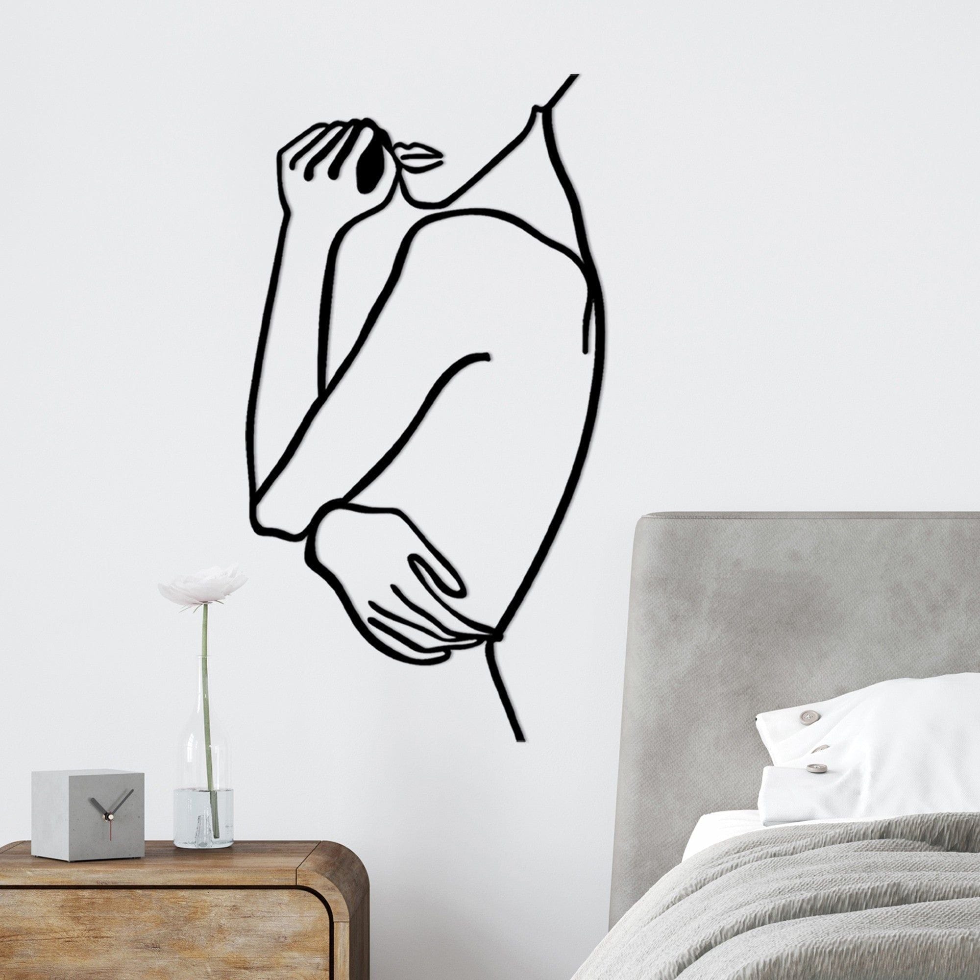 Decoratiune perete 891TNL1981, negru, metal, 38x70 cm