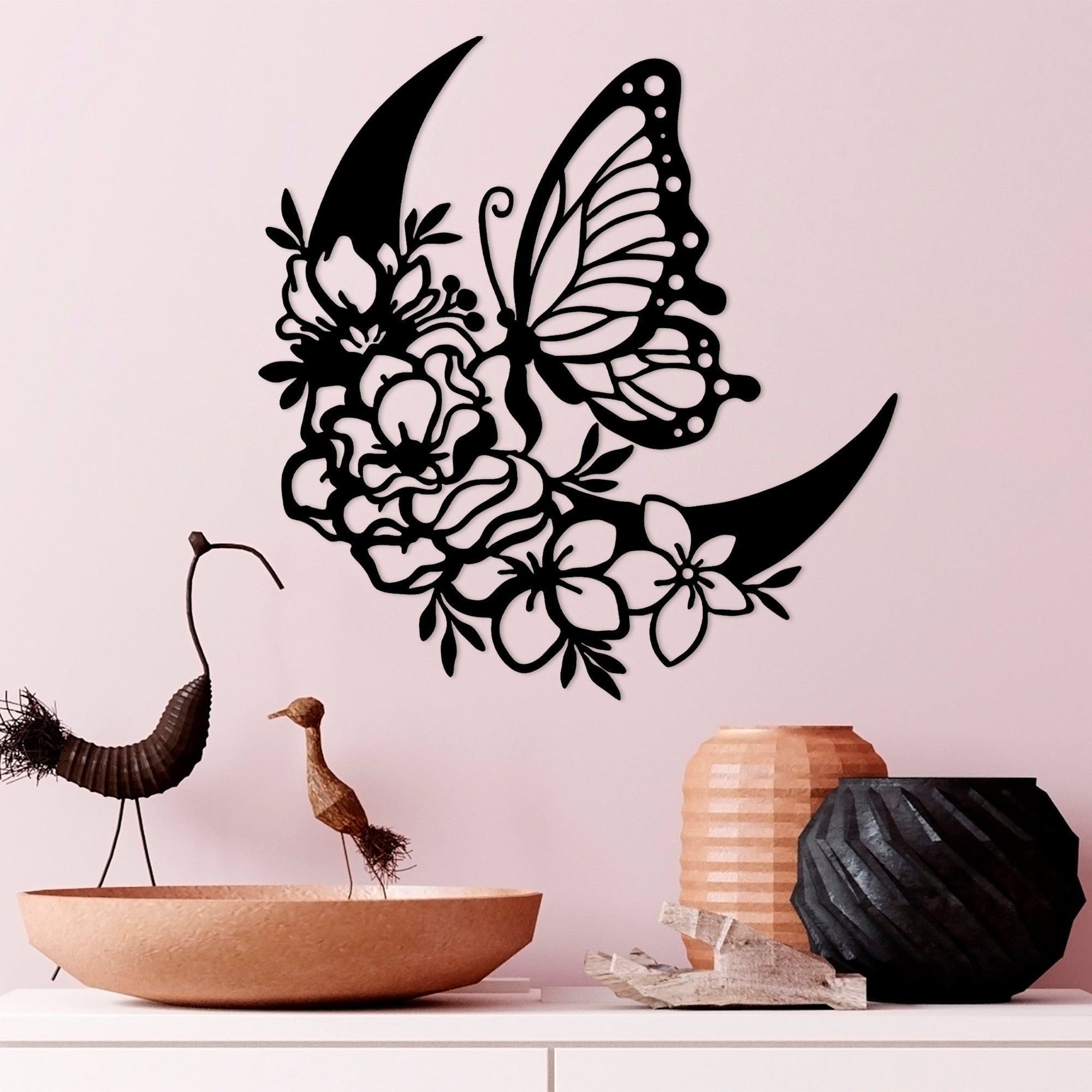 Decoratiune perete 891TNL2020, negru, metal, 47x2x49 cm