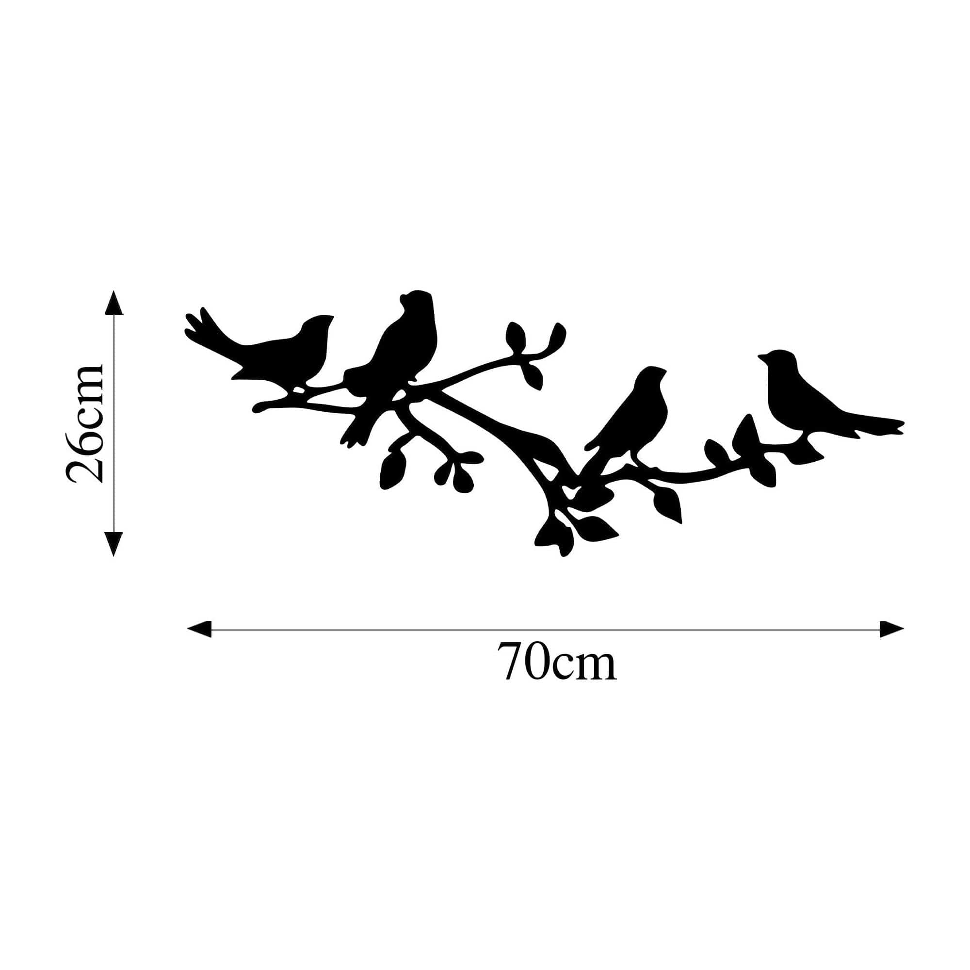 Decoratiune perete 891TNL2254, negru, metal, 70x26 cm