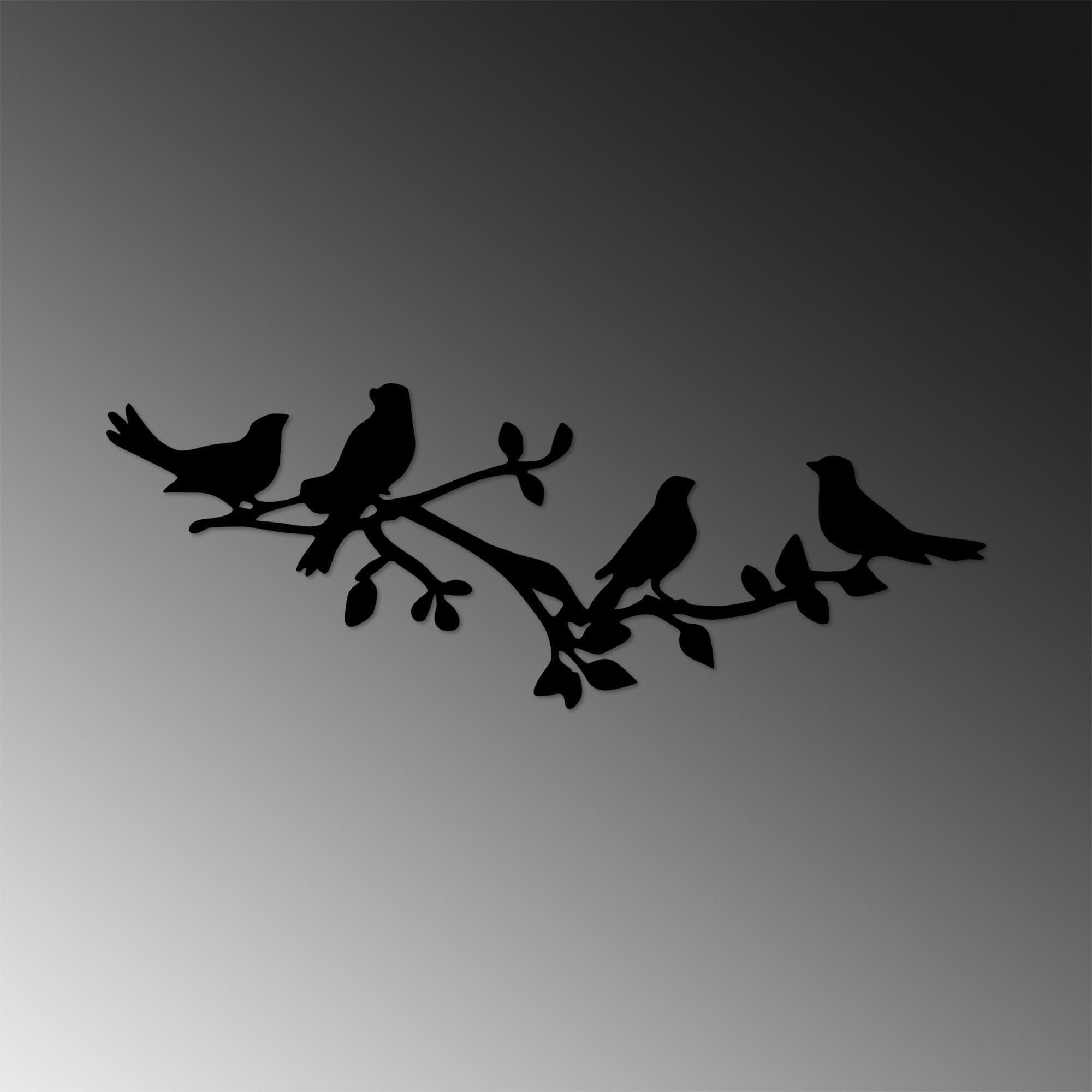 Decoratiune perete 891TNL2254, negru, metal, 70x26 cm