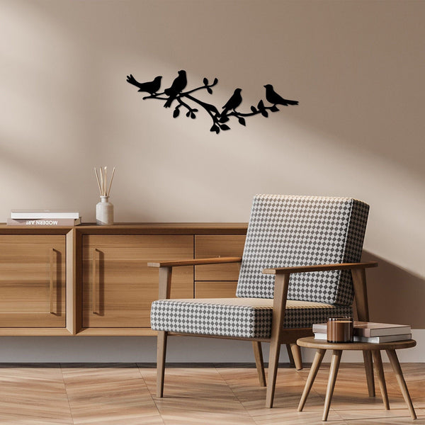 Decoratiune perete 891TNL2254, negru, metal, 70x26 cm