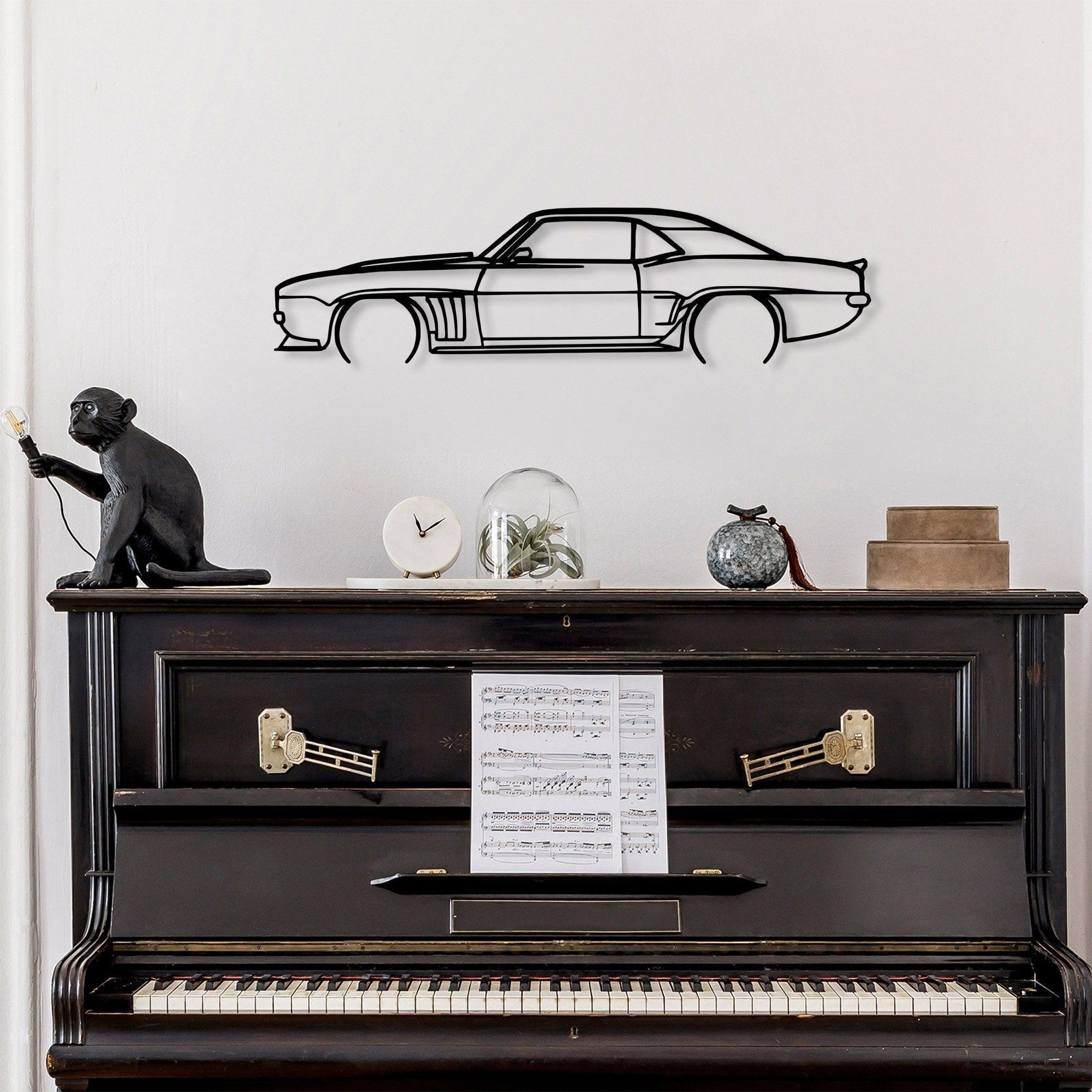 Decoratiune perete 891TNL2363, negru, metal, 70x18 cm