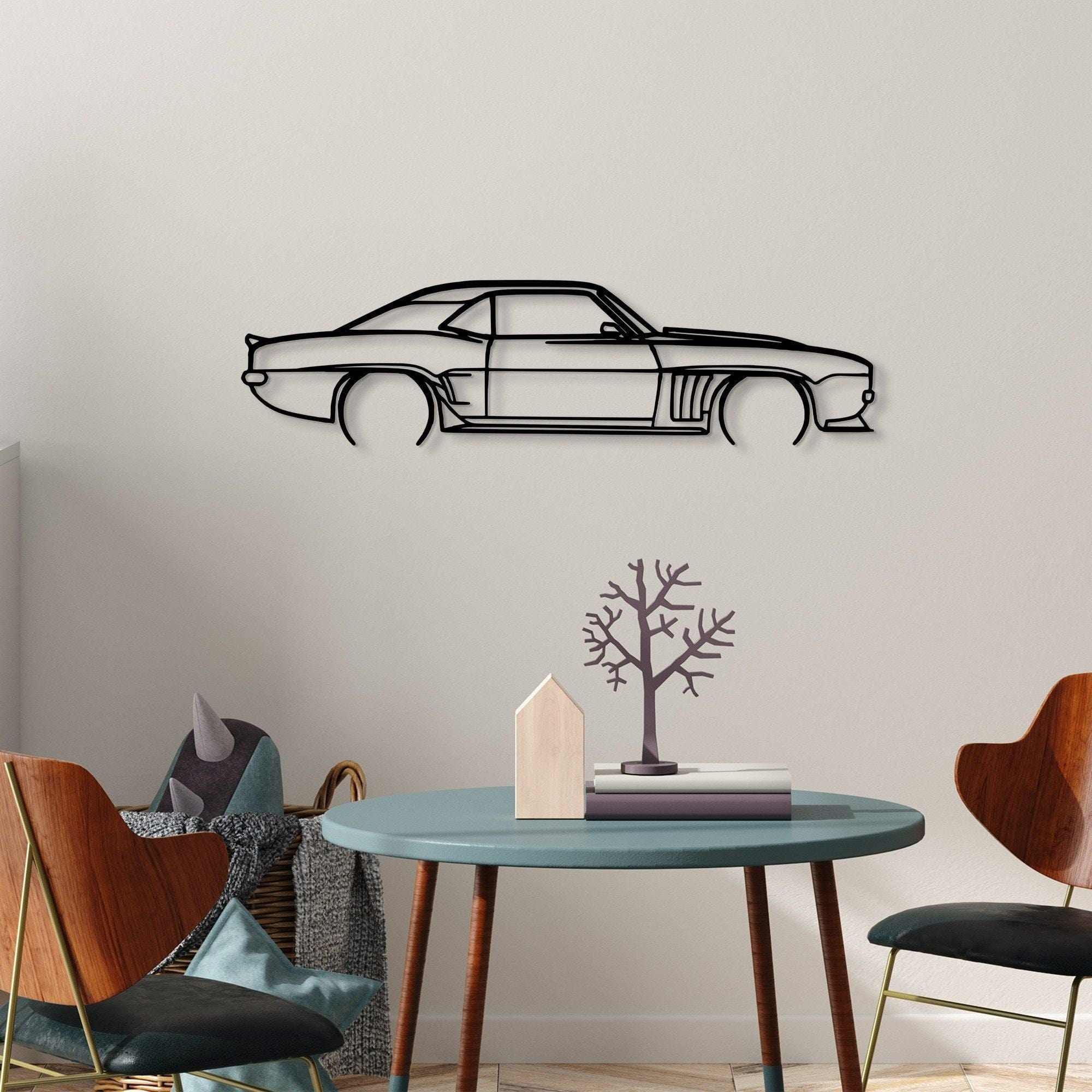 Decoratiune perete 891TNL2363, negru, metal, 70x18 cm