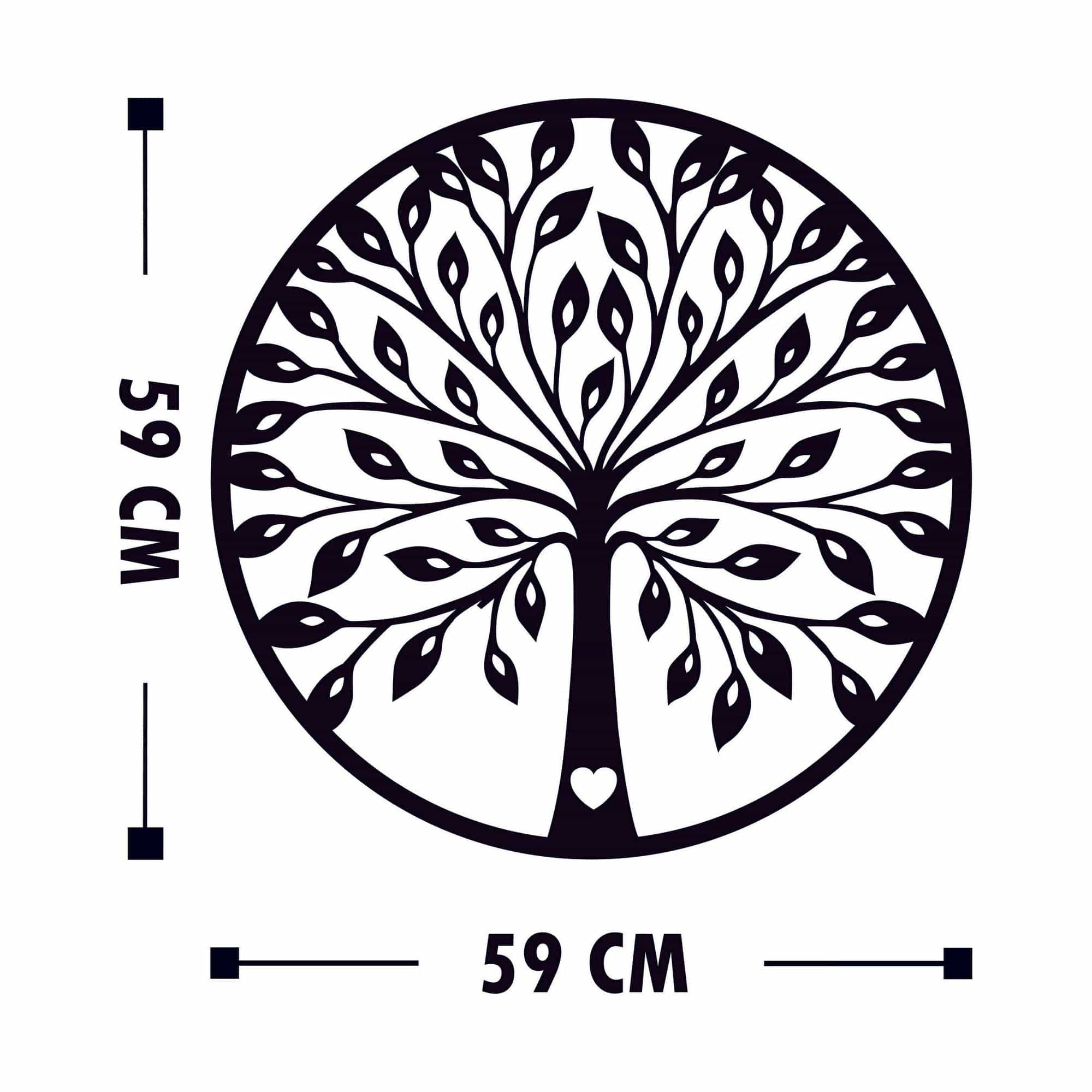 Decoratiune perete 899SKL1395, alb, lemn, 59x59 cm