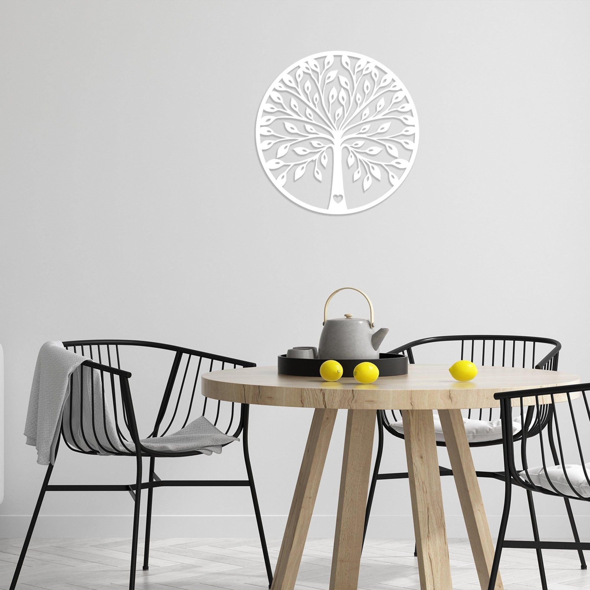 Decoratiune perete 899SKL1395, alb, lemn, 59x59 cm