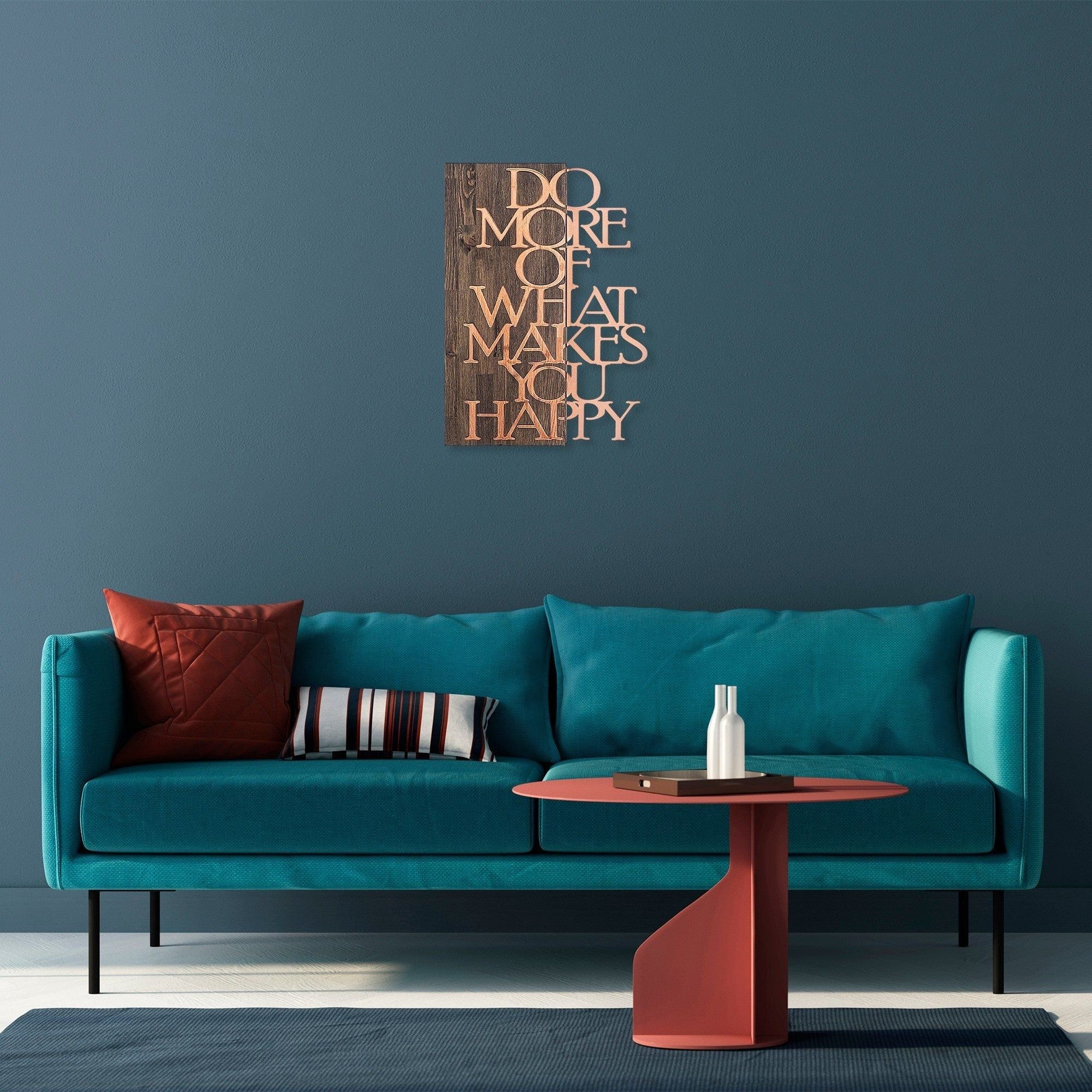 Decoratiune perete 899SKL2237, nuc/auriu, lemn/metal, 42x58 cm