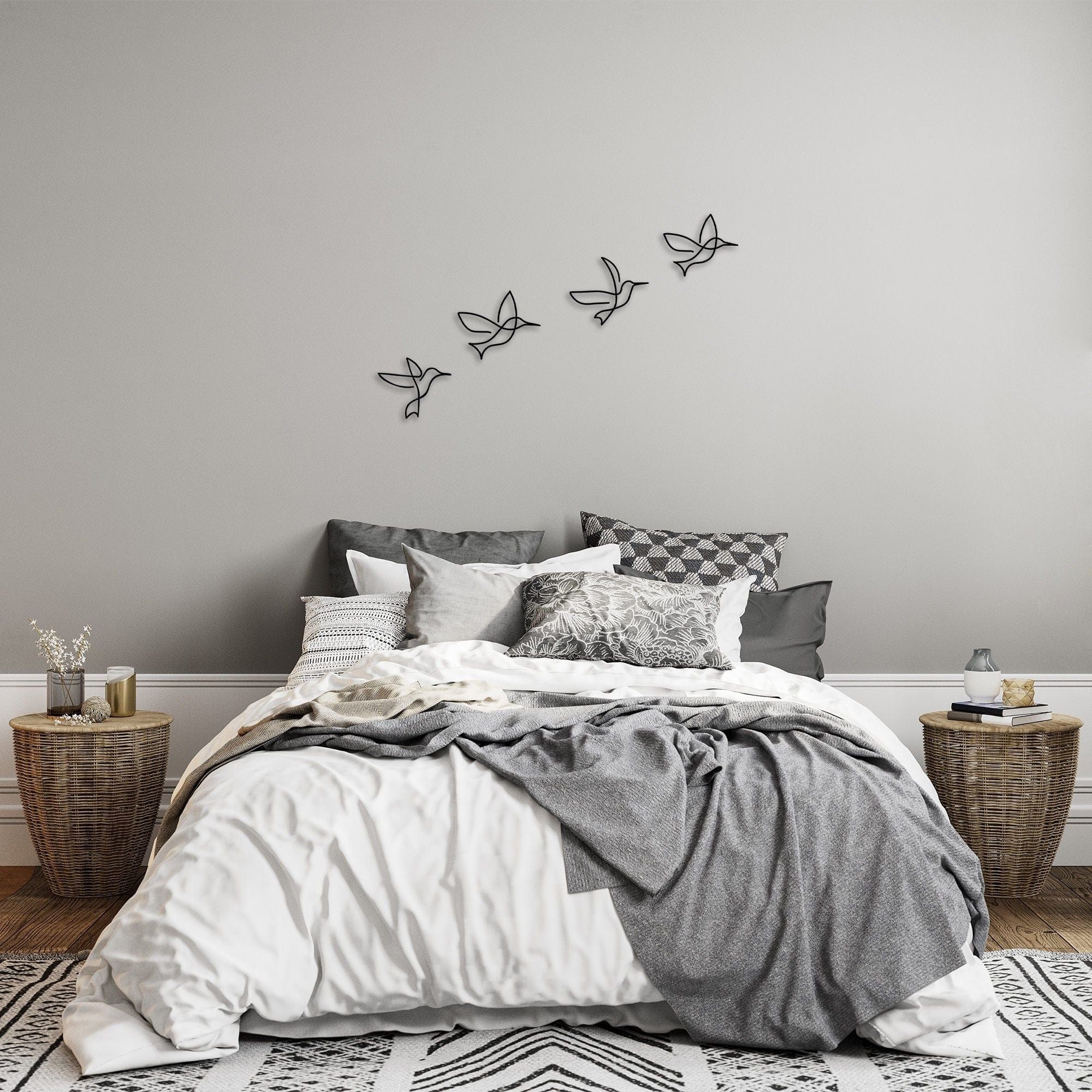 Decoratiune perete 899SKL2370, negru, metal