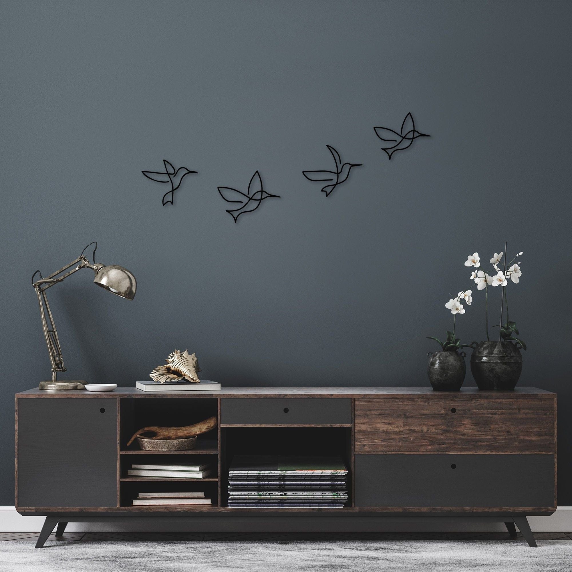 Decoratiune perete 899SKL2370, negru, metal