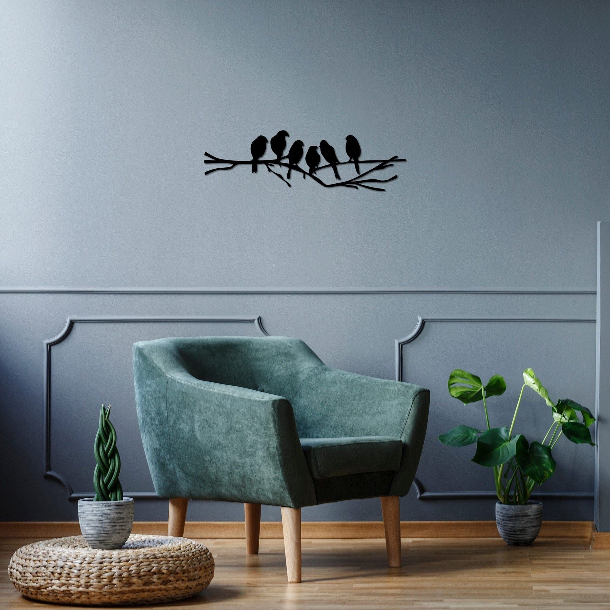 Decoratiune perete 899SKL2427, negru, metal, 70x21 cm