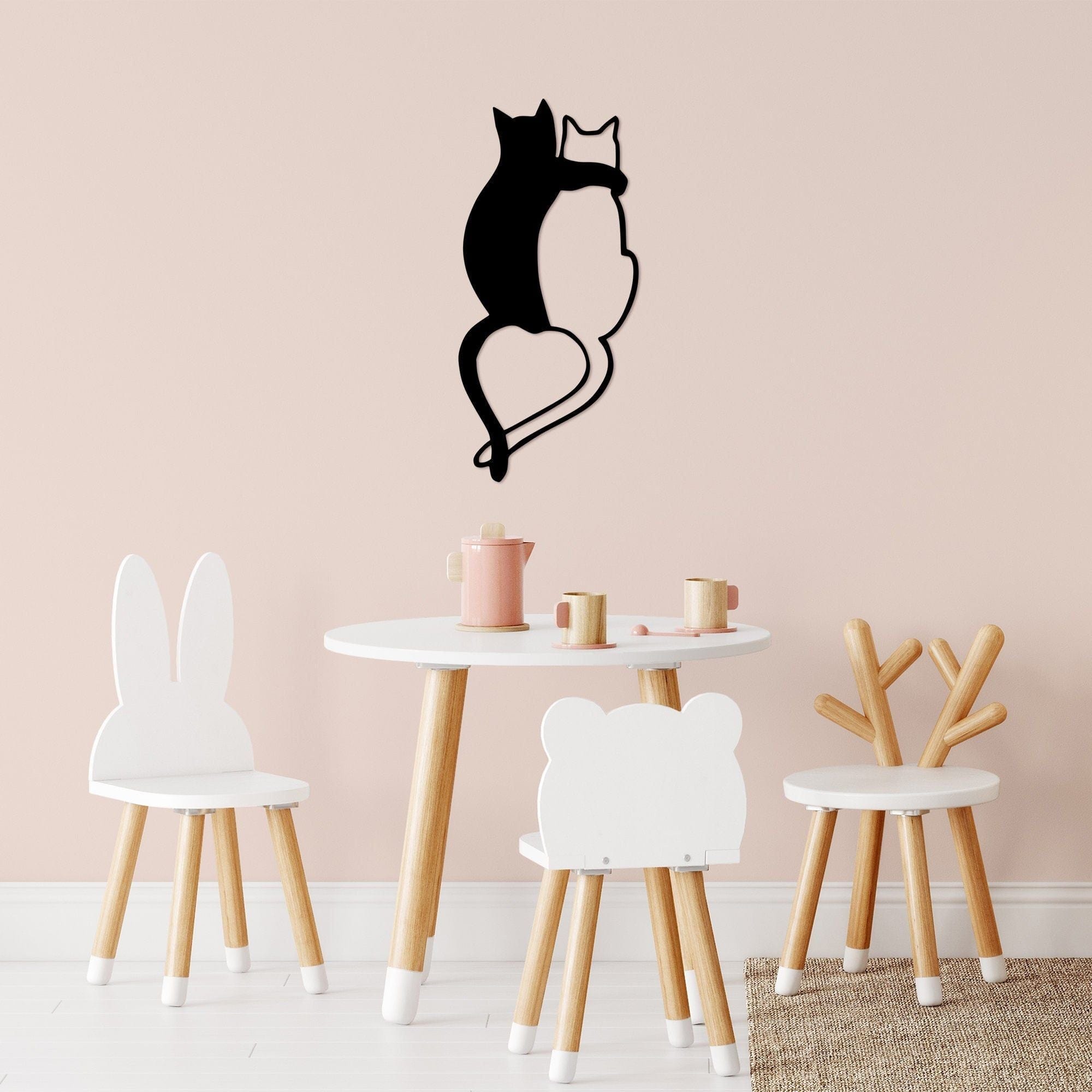 Decoratiune perete 899SKL2513, negru, metal, 33x70 cm