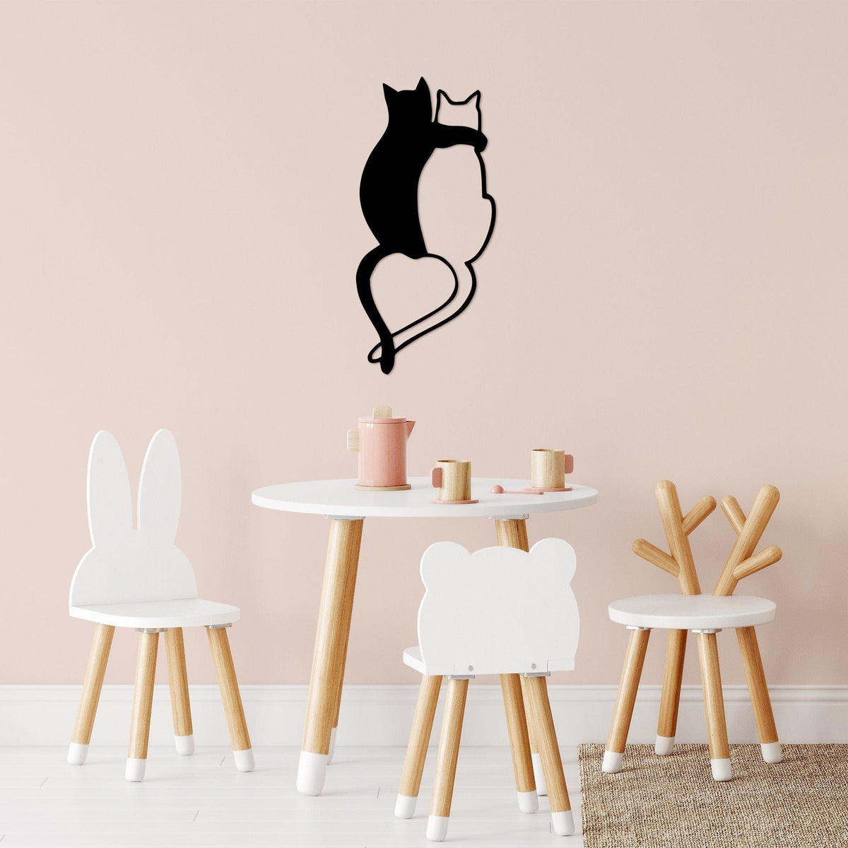 Decoratiune perete 899SKL2513, negru, metal, 33x70 cm