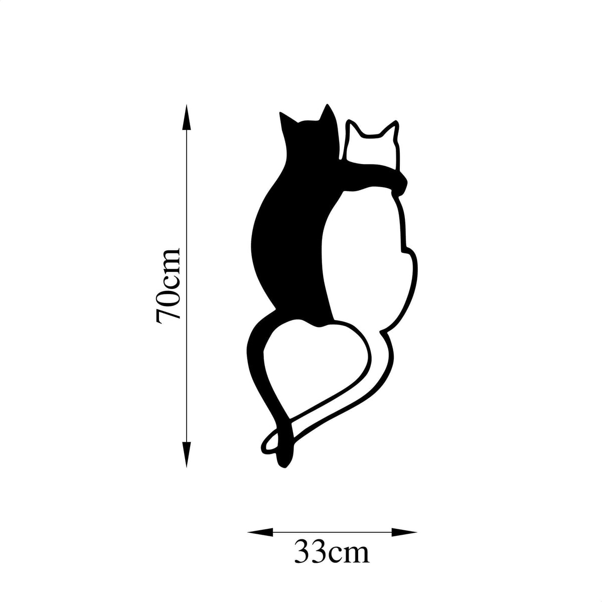 Decoratiune perete 899SKL2513, negru, metal, 33x70 cm
