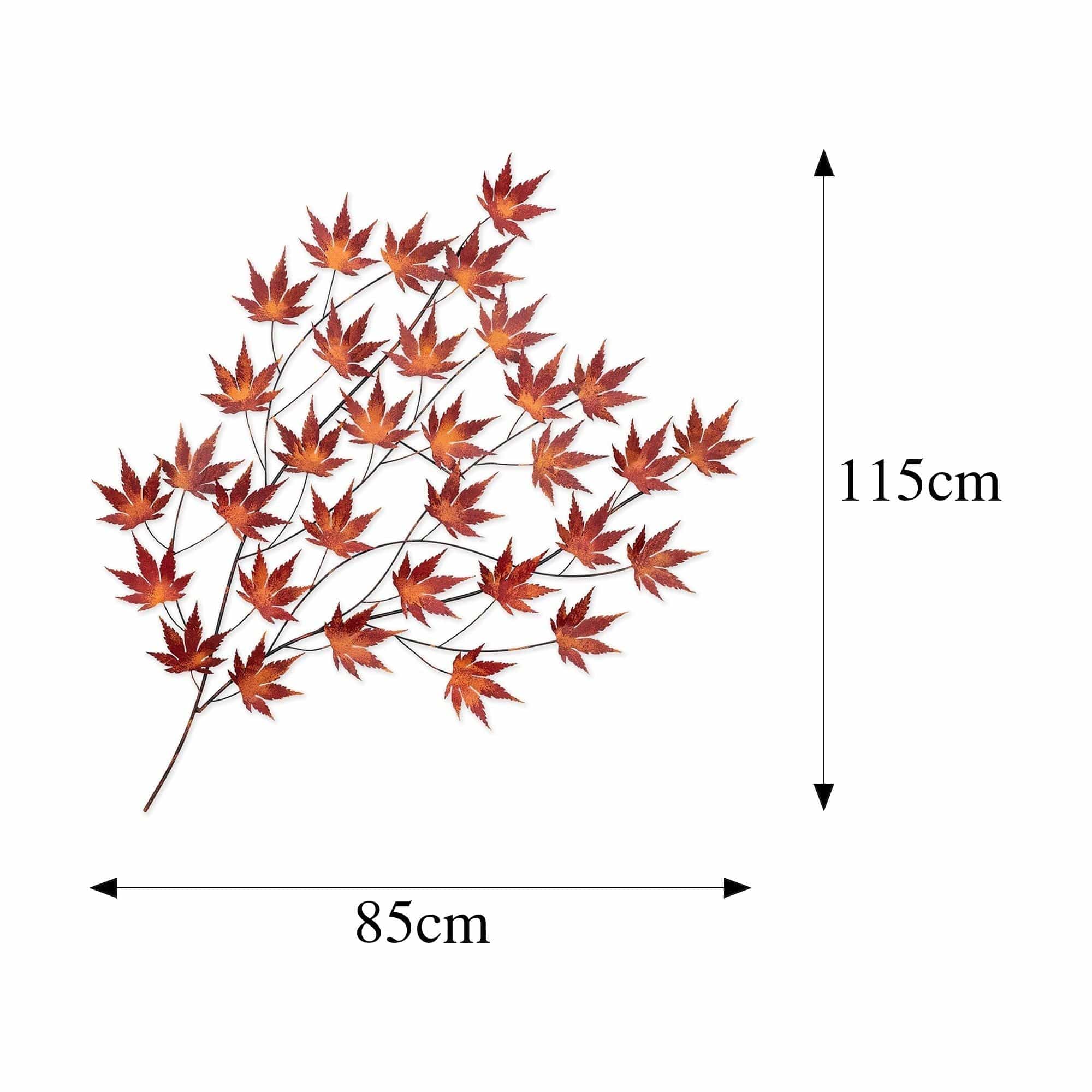 Decoratiune perete ACER PALMATUM, caramiziu, metal, 85x4x115 cm