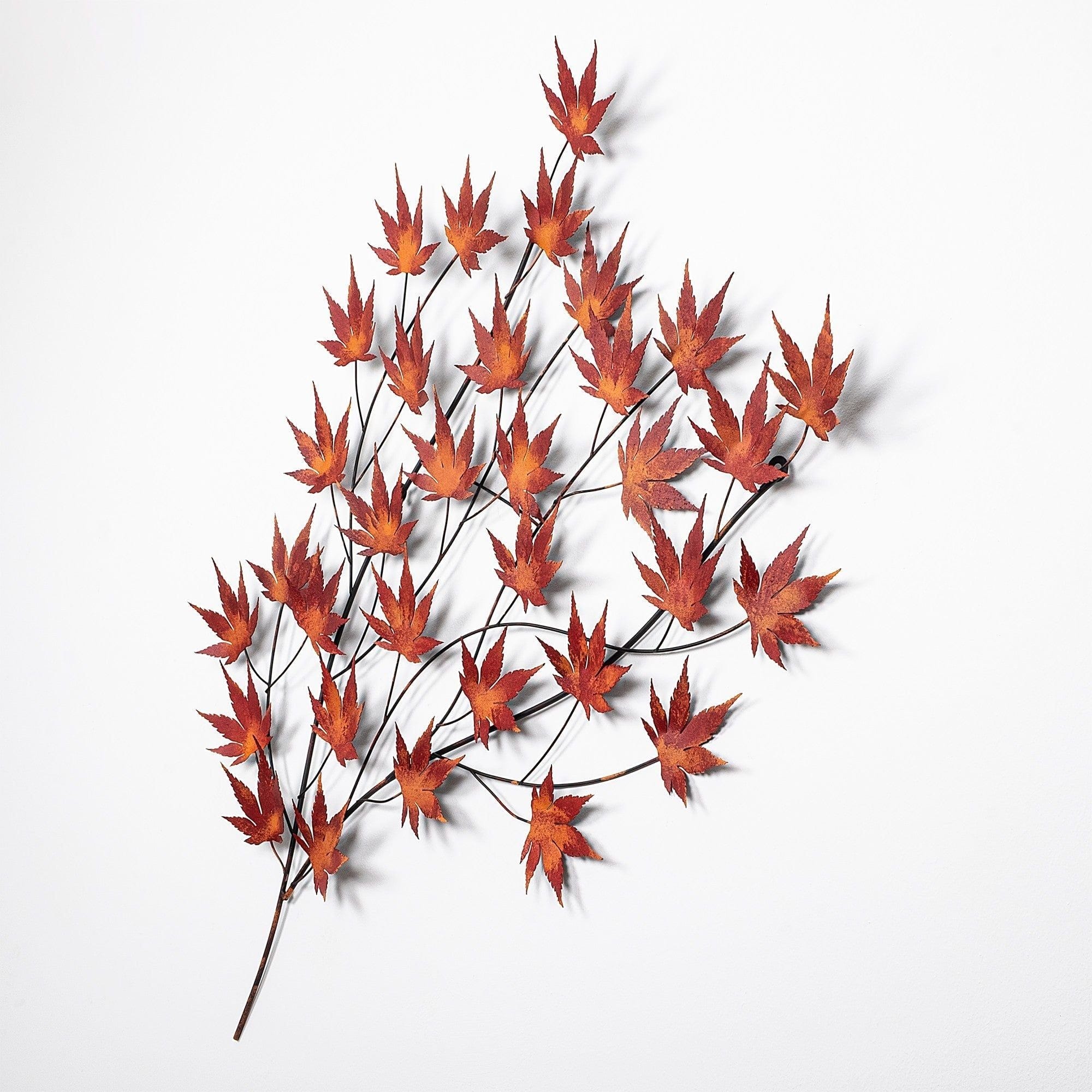 Decoratiune perete ACER PALMATUM, caramiziu, metal, 85x4x115 cm