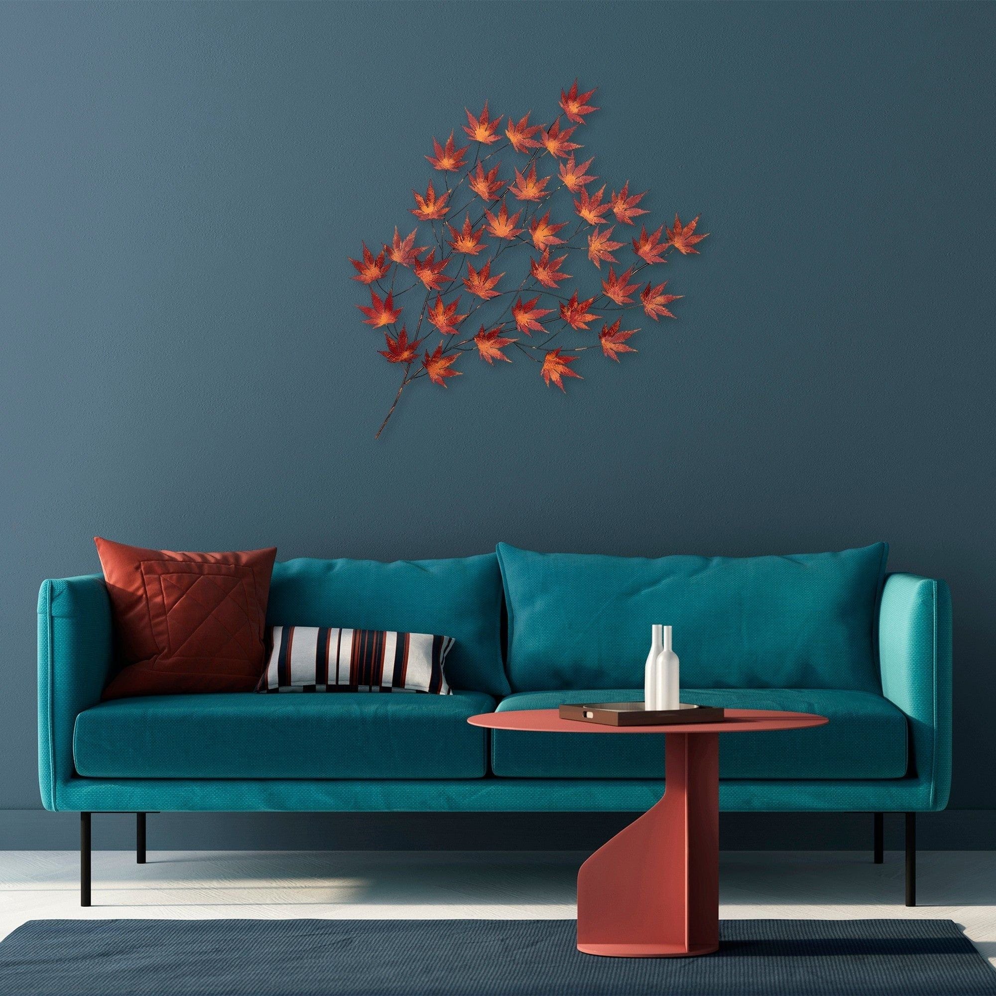 Decoratiune perete ACER PALMATUM, caramiziu, metal, 85x4x115 cm