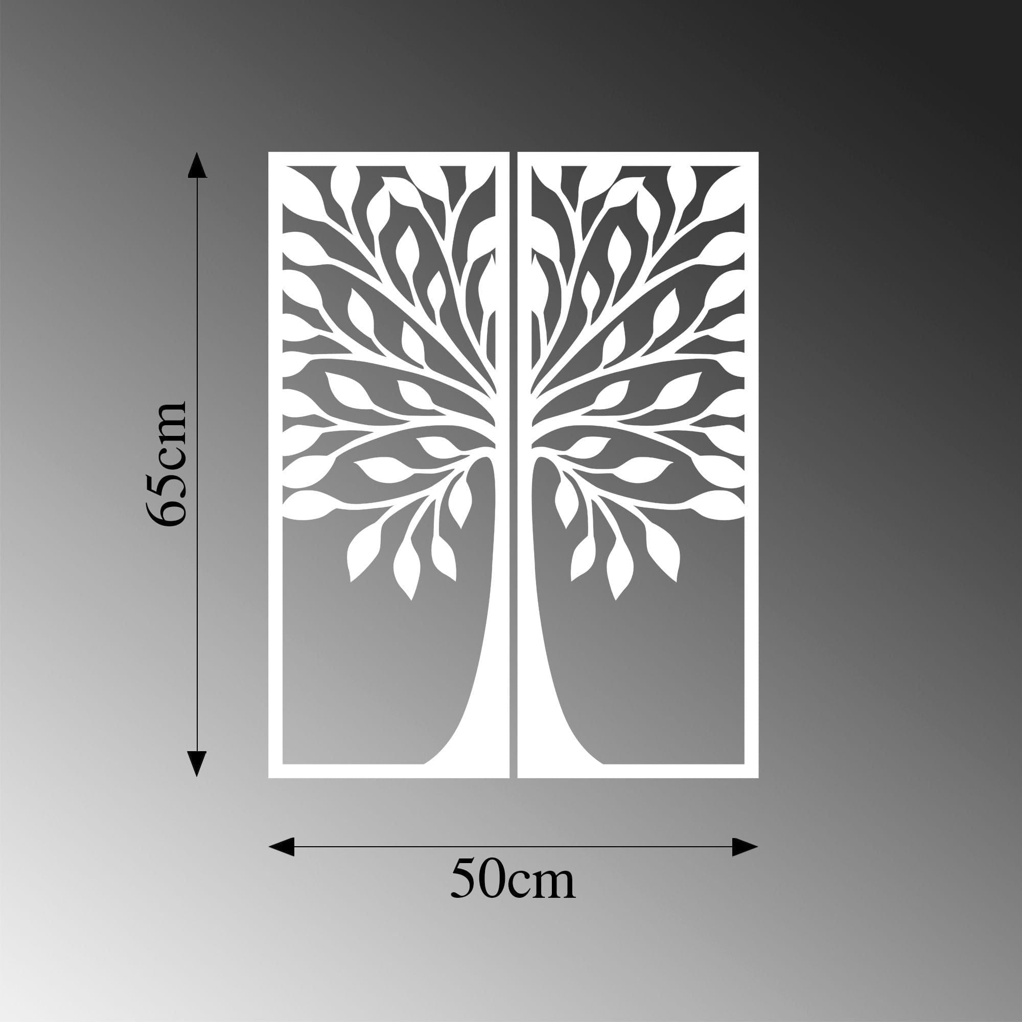 Decoratiune perete AGAC 2, alb, lemn, 50x65 cm