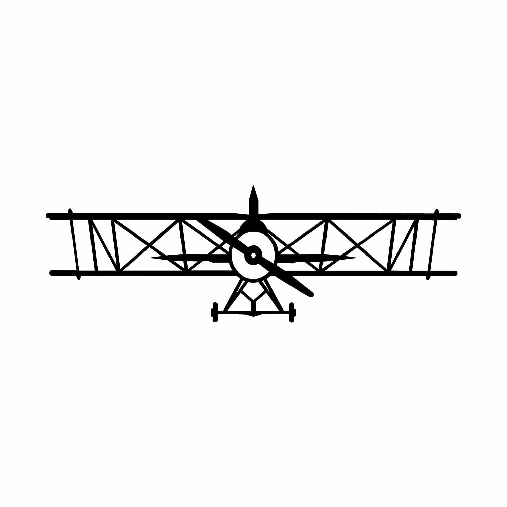 Decoratiune perete AIRPLANE, negru, metal, 70x23 cm