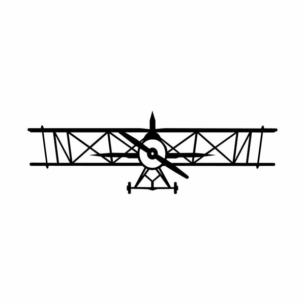Decoratiune perete AIRPLANE, negru, metal, 70x23 cm