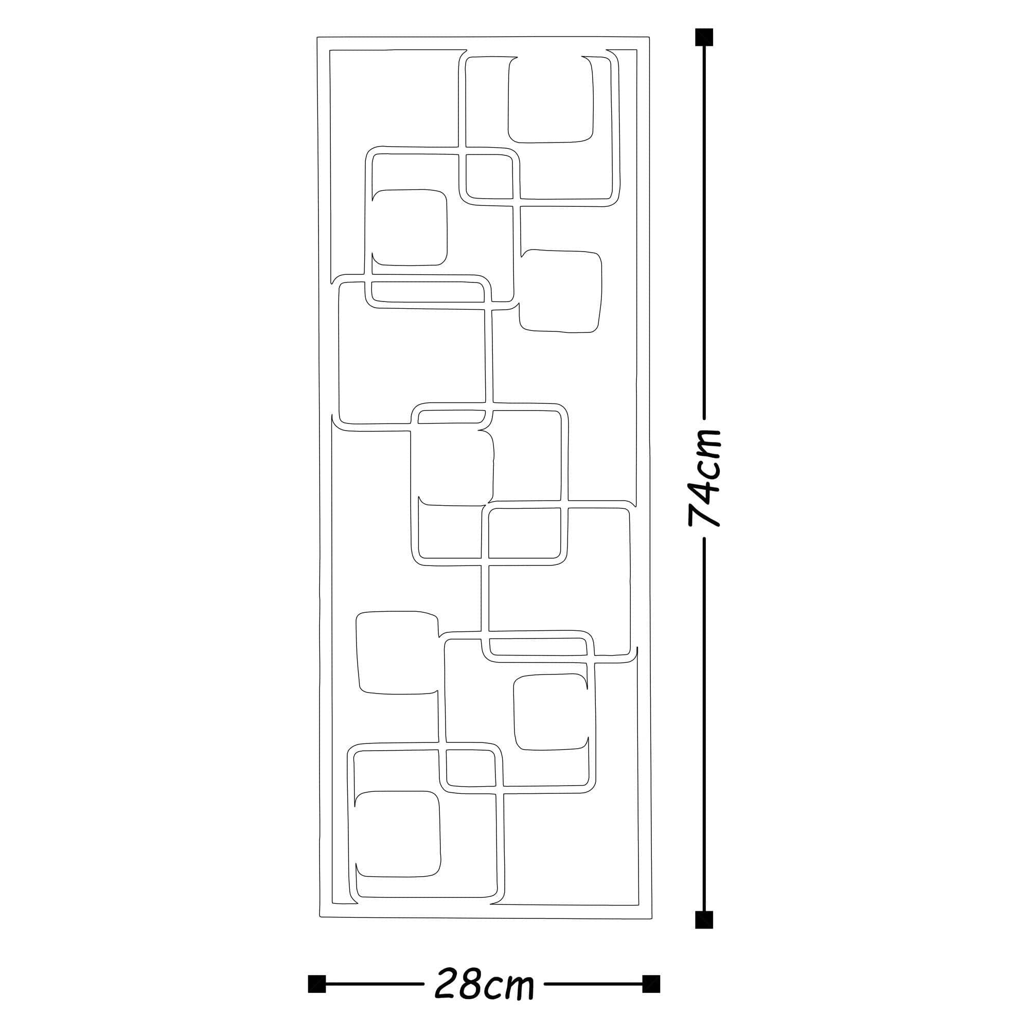 Decoratiune perete ART INFINITE, galben/albastru/negru, metal, 28x5x74 cm