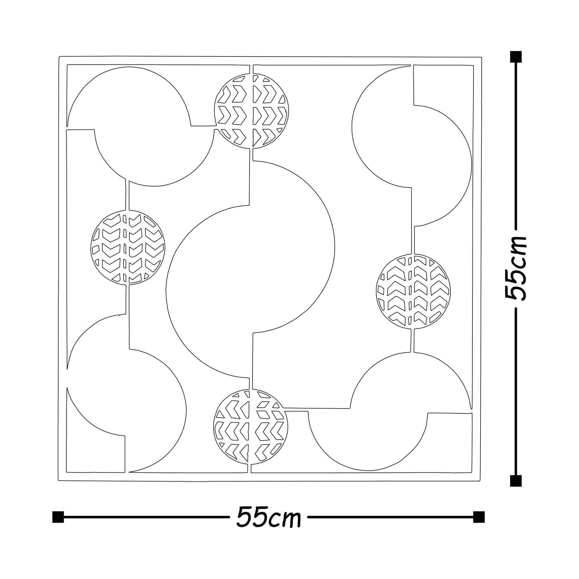 Decoratiune perete ART MY WORLD,  auriu/gri inchis, metal, 55x5x55 cm