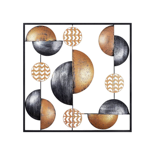 Decoratiune perete ART MY WORLD,  auriu/gri inchis, metal, 55x5x55 cm