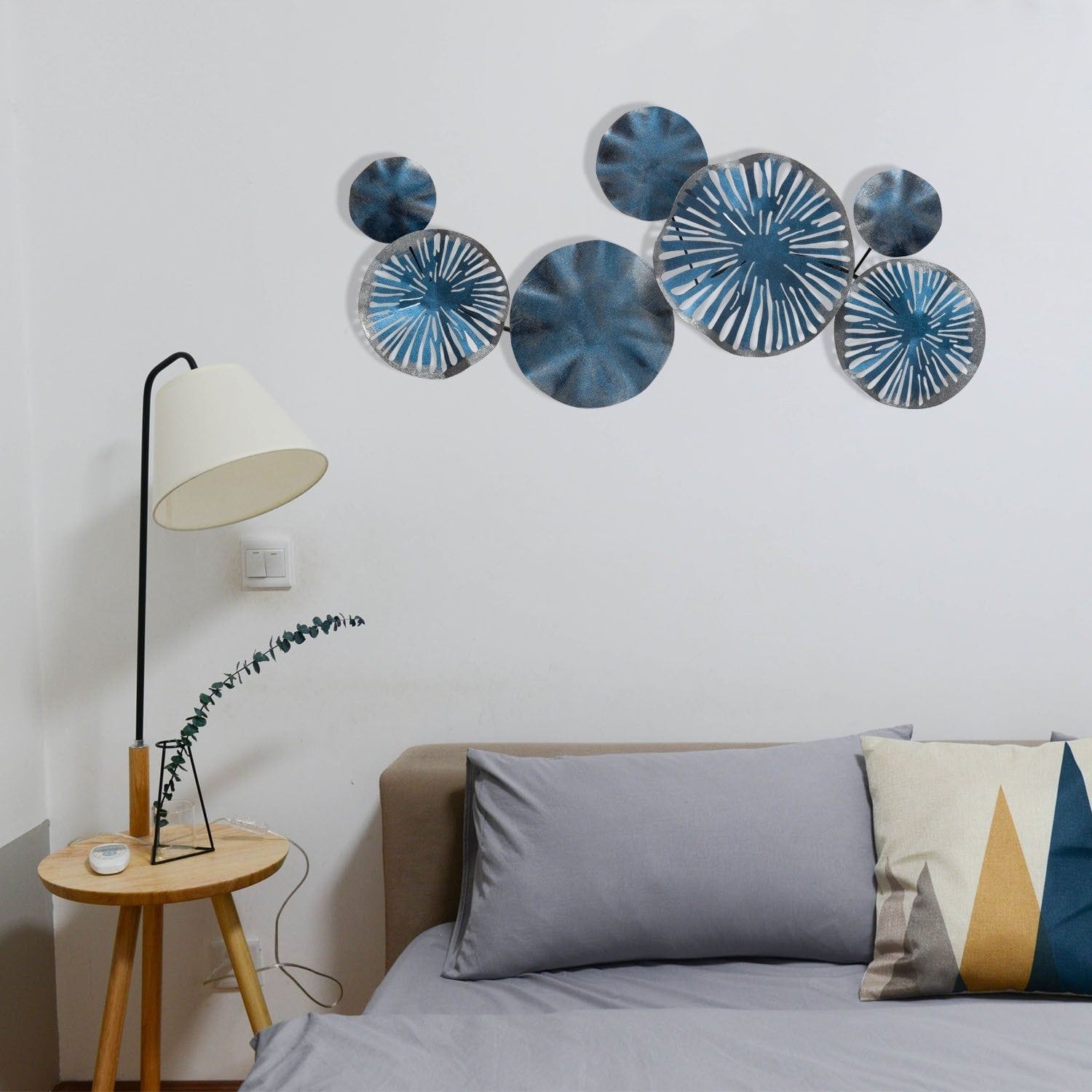 Decoratiune perete ASTRID, albastru, metal, 79x1x35 cm